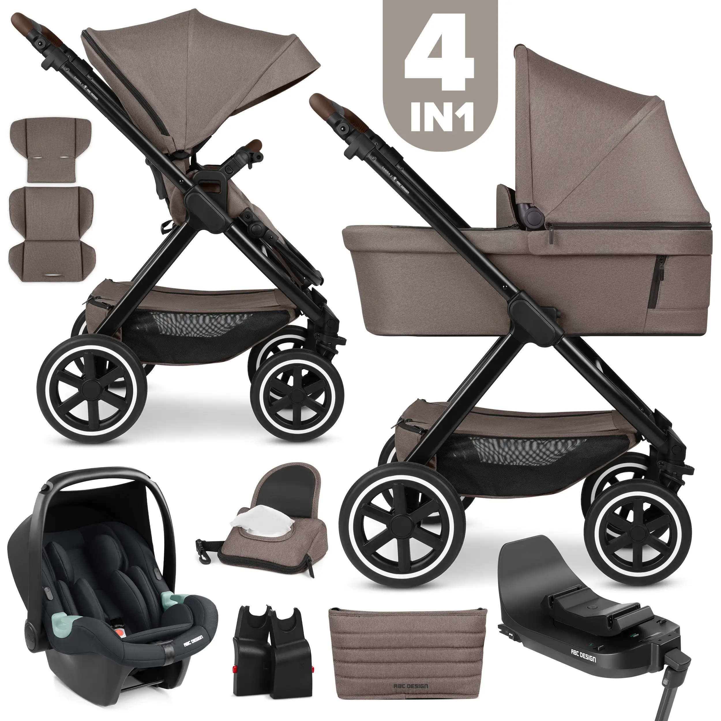Passeggino 4in1 Samba 2 con Base Isofix - Nature