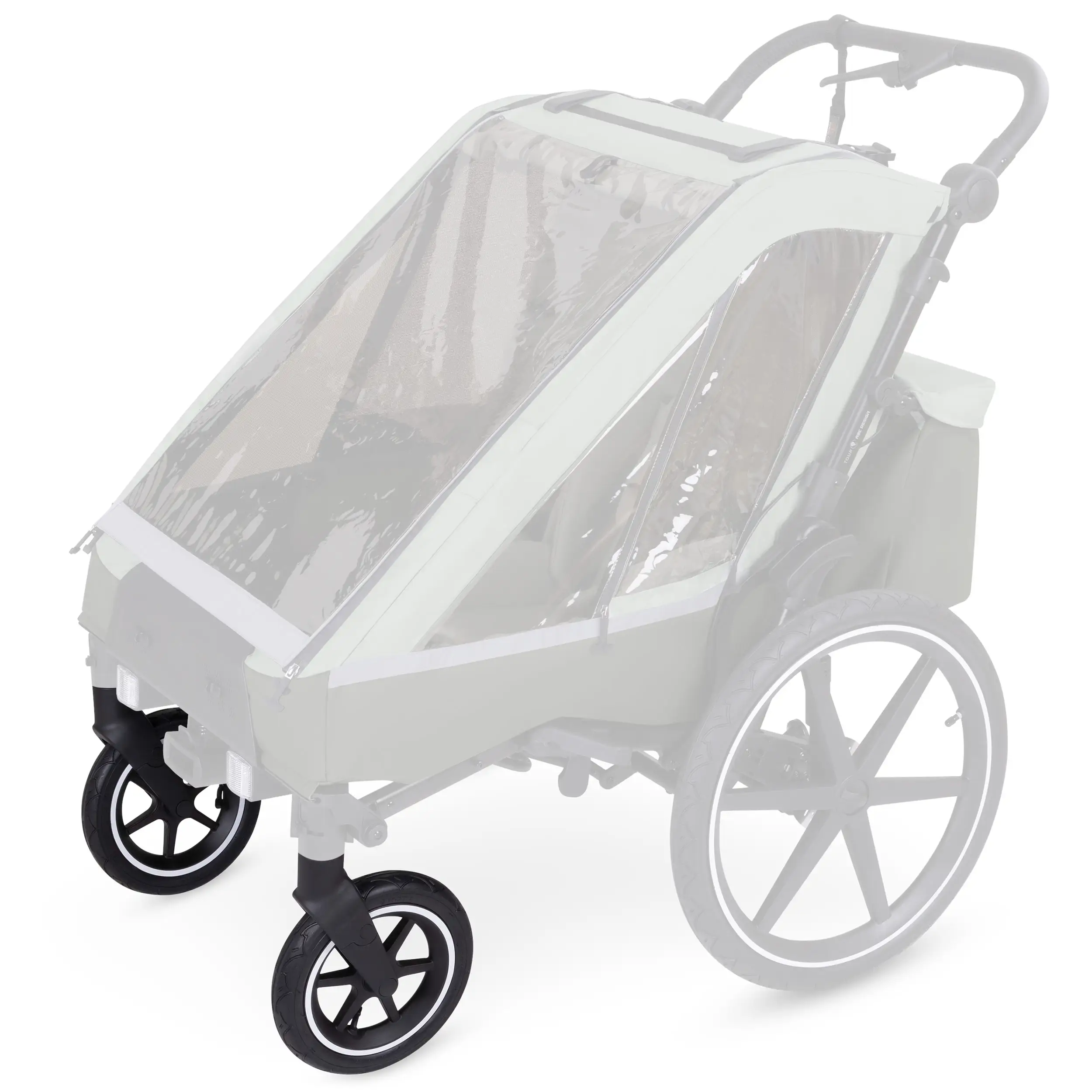 Ruota anteriore per rimorchio per biciclette Tour - Ruota pneumatica Black / White Wall