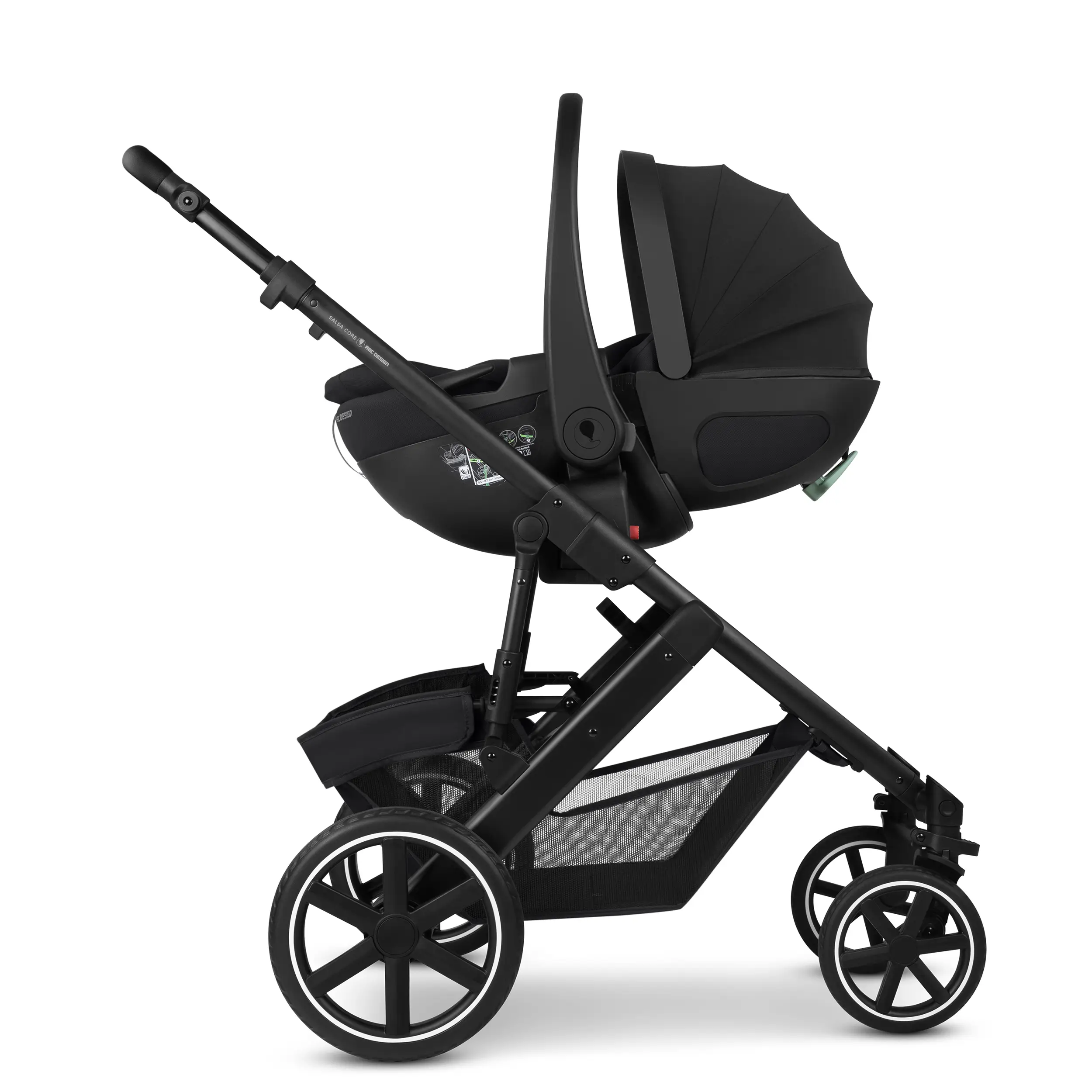 Set passeggino 3in1 Salsa Core incl. Seggiolino per auto Calla dotato di funzione reclinabile - Ink
