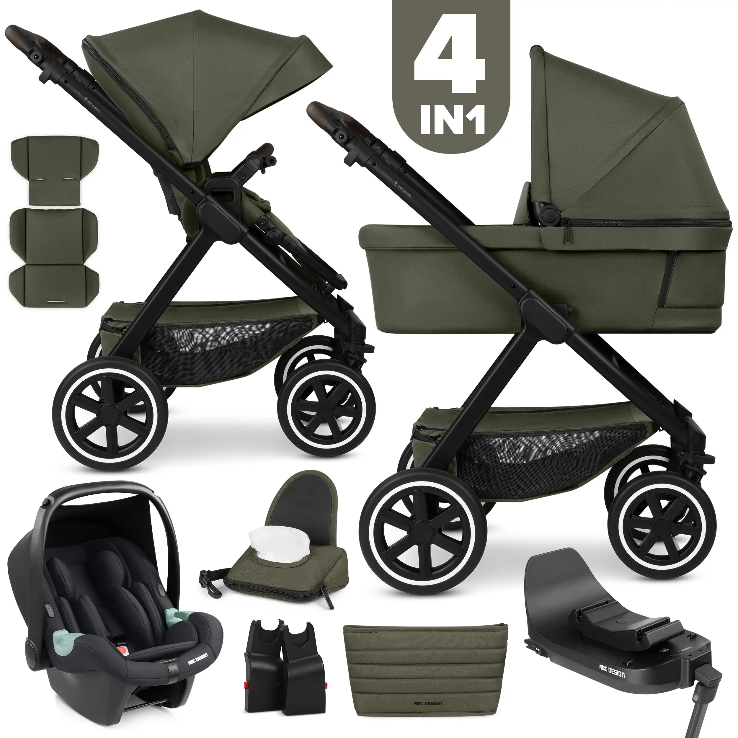Set 4in1 Samba 2 con Base Isofix - Avocado