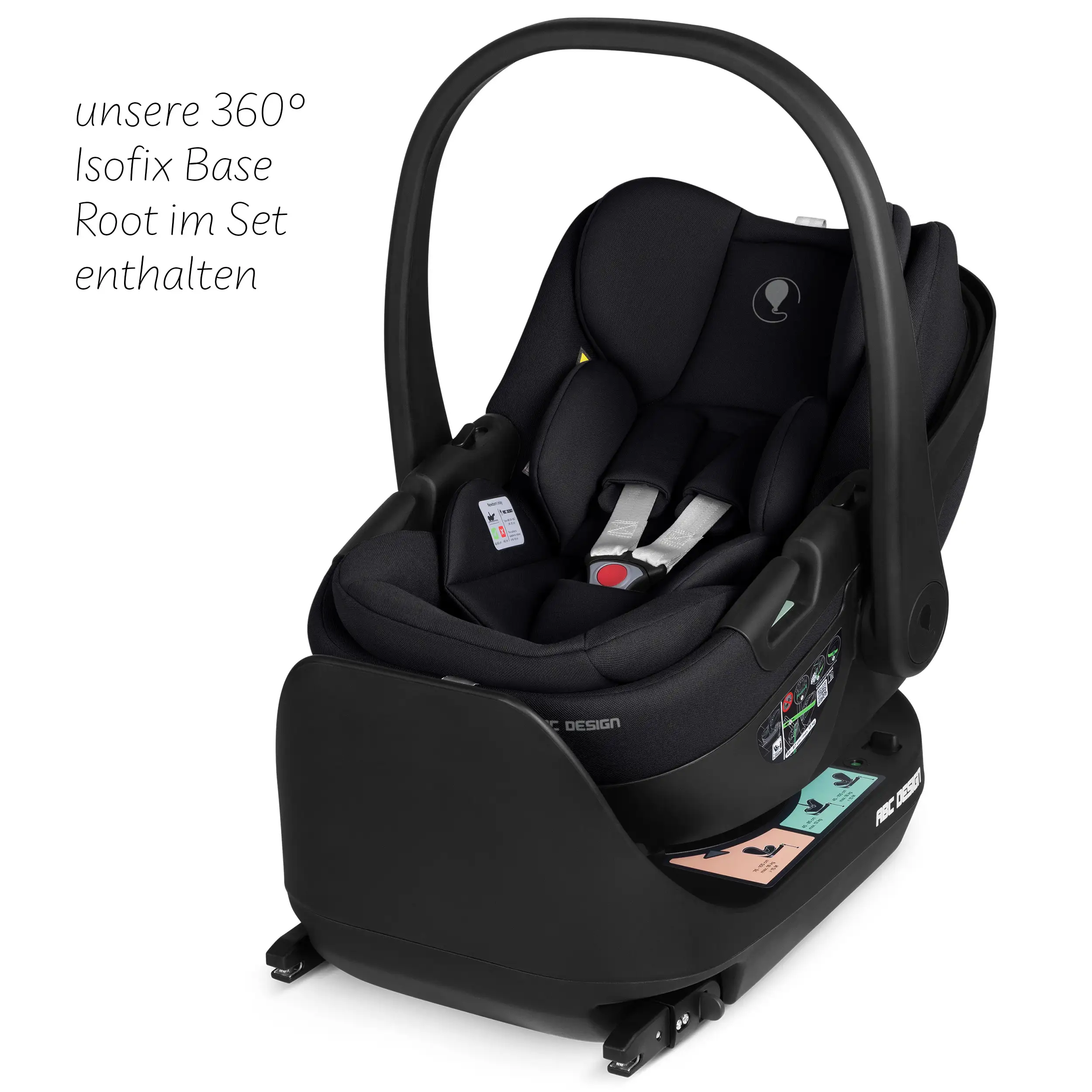 Set passeggino 4in1 Salsa Core incl. ovetto Calla con funzione reclinabile e base ISOFIX Root - Ink