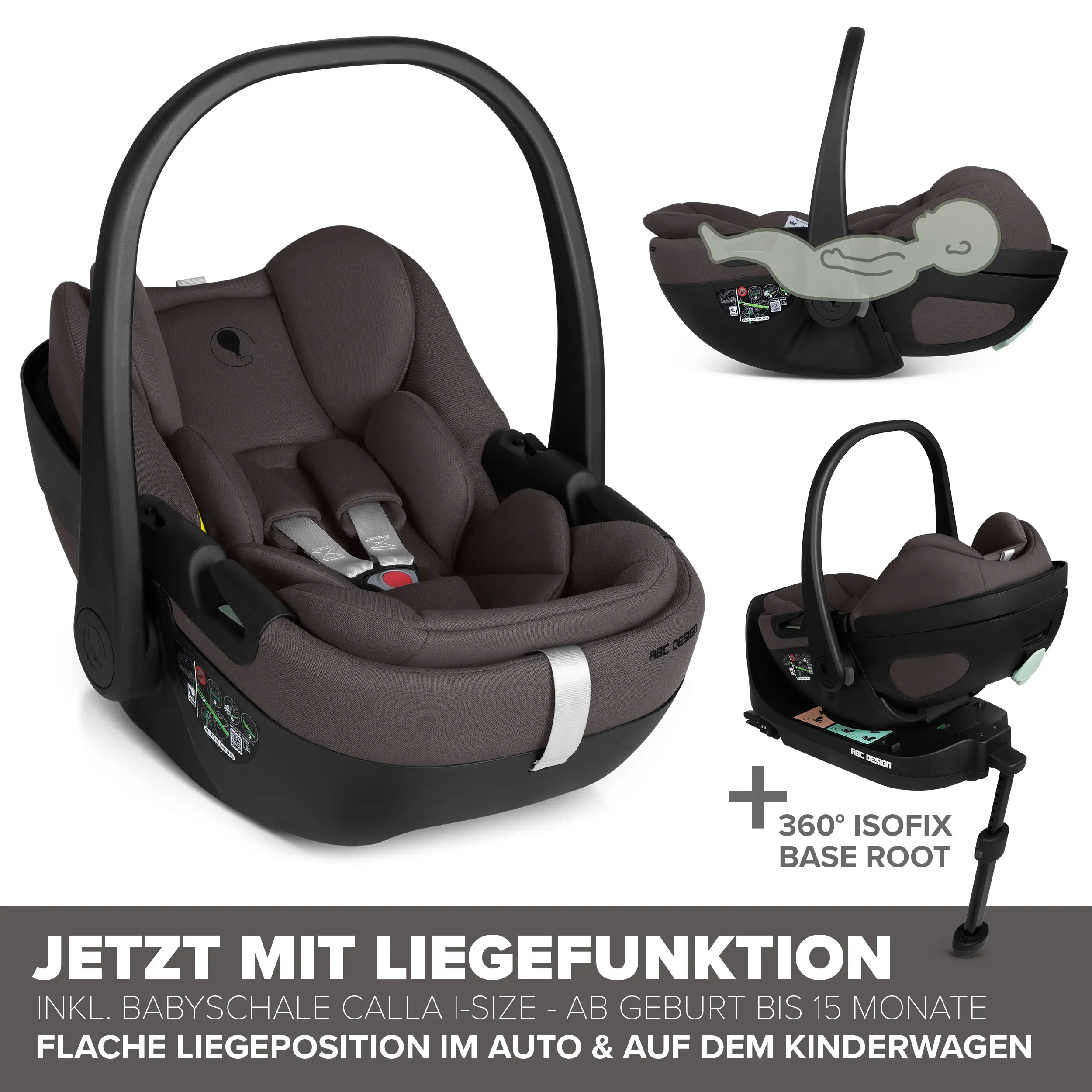 Set passeggino 4in1 Salsa Core incl. ovetto Calla con funzione reclinabile e base ISOFIX Root - Falcon