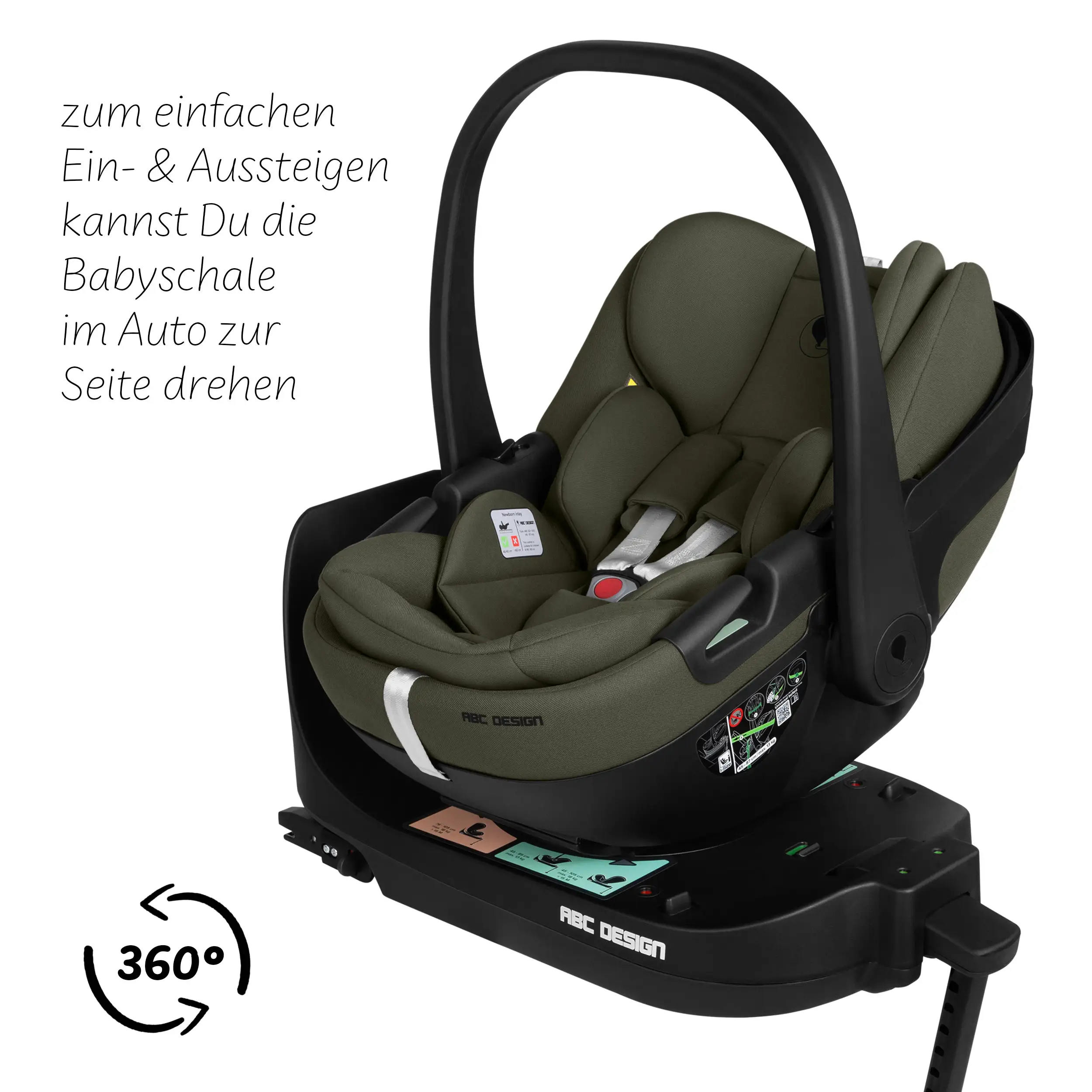 Set passeggino 4in1 Salsa Core incl. ovetto Calla con funzione reclinabile e base ISOFIX Root - Olive