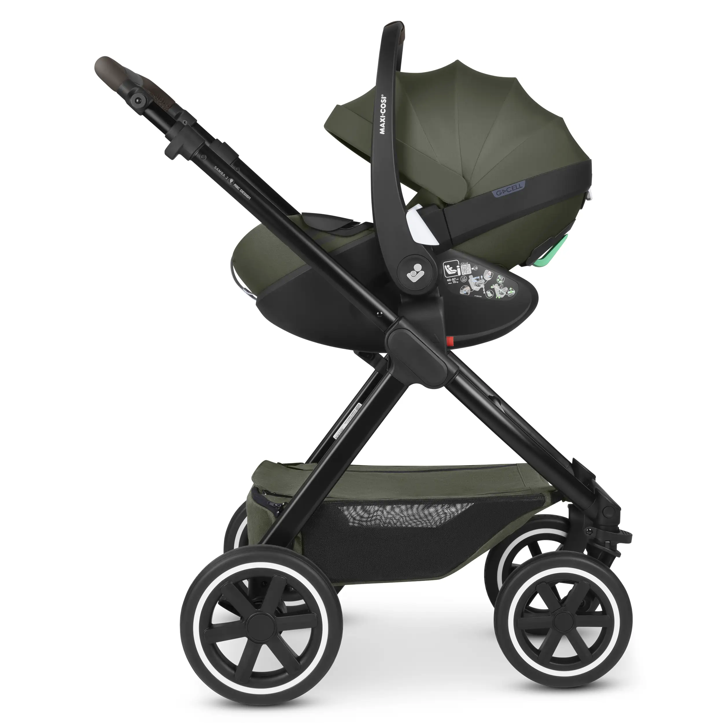 Set passeggino 3in1 Samba 2 con ovetto Maxi Cosi Pebble 360 Pro 2 - Avocado