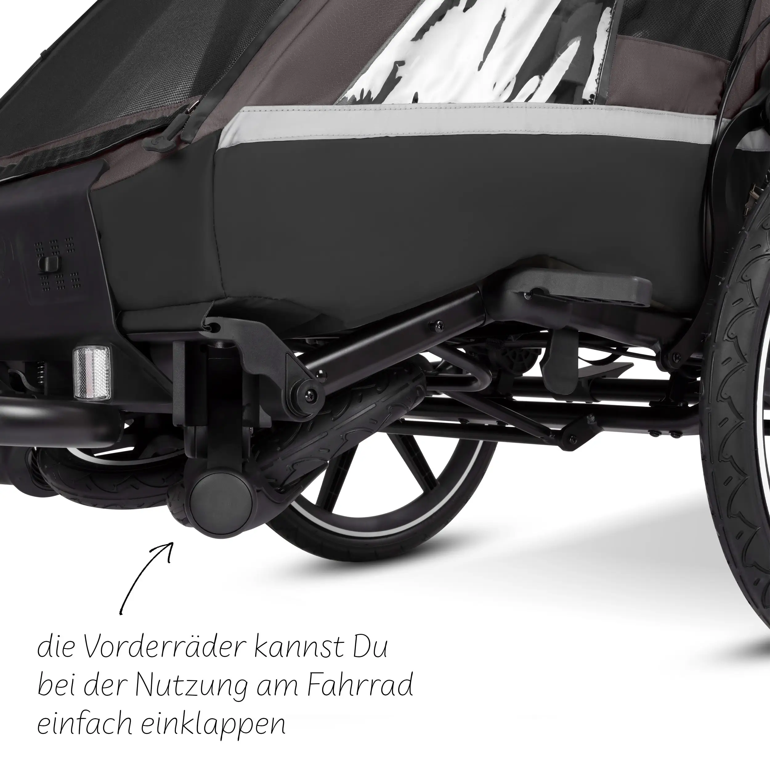 Rimorchio per biciclette Tour 2 con 2 comodi sedili e Ruote con camera d’aria - Falcon