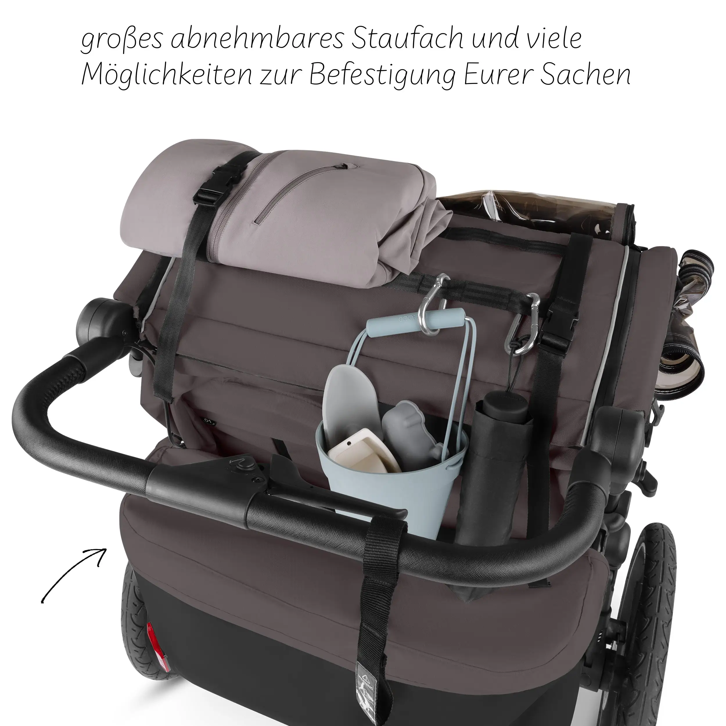 Rimorchio per biciclette Tour 2 con 2 comodi sedili e Ruote con camera d’aria - Falcon