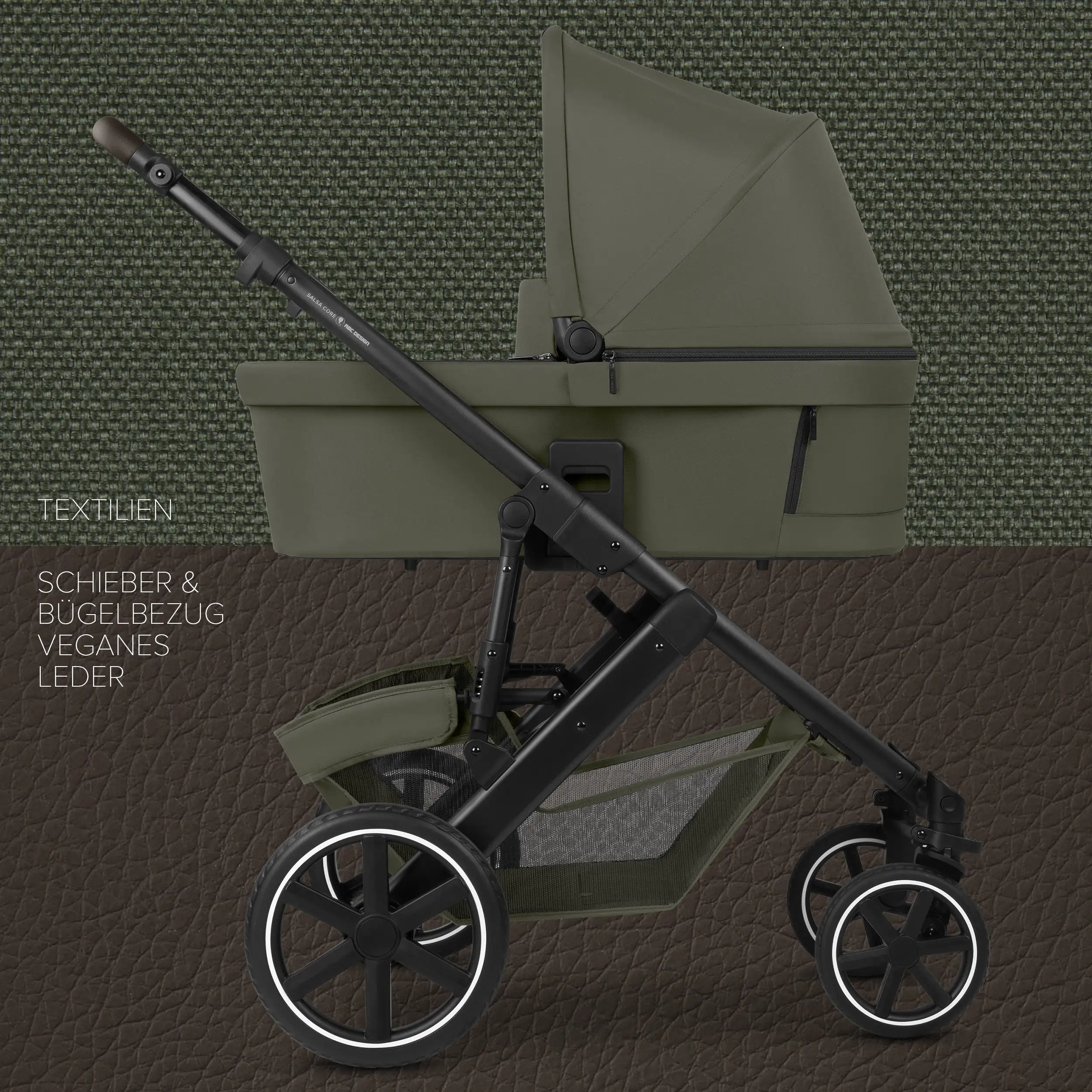 Set passeggino 3in1 Salsa Core incl. ovetto Calla con funzione reclinabile - Olive