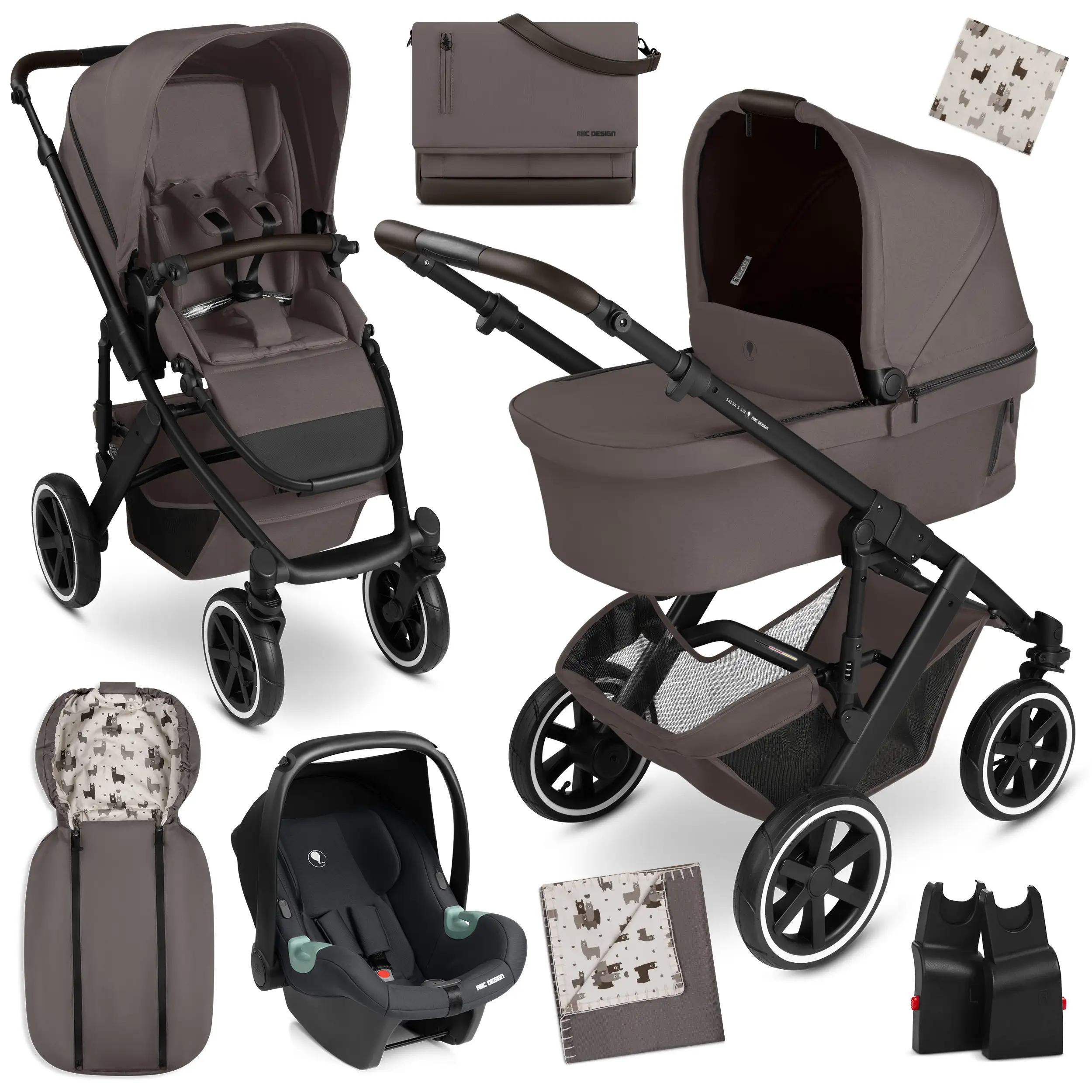Set passeggino 3in1 Salsa 5 Air - Marron