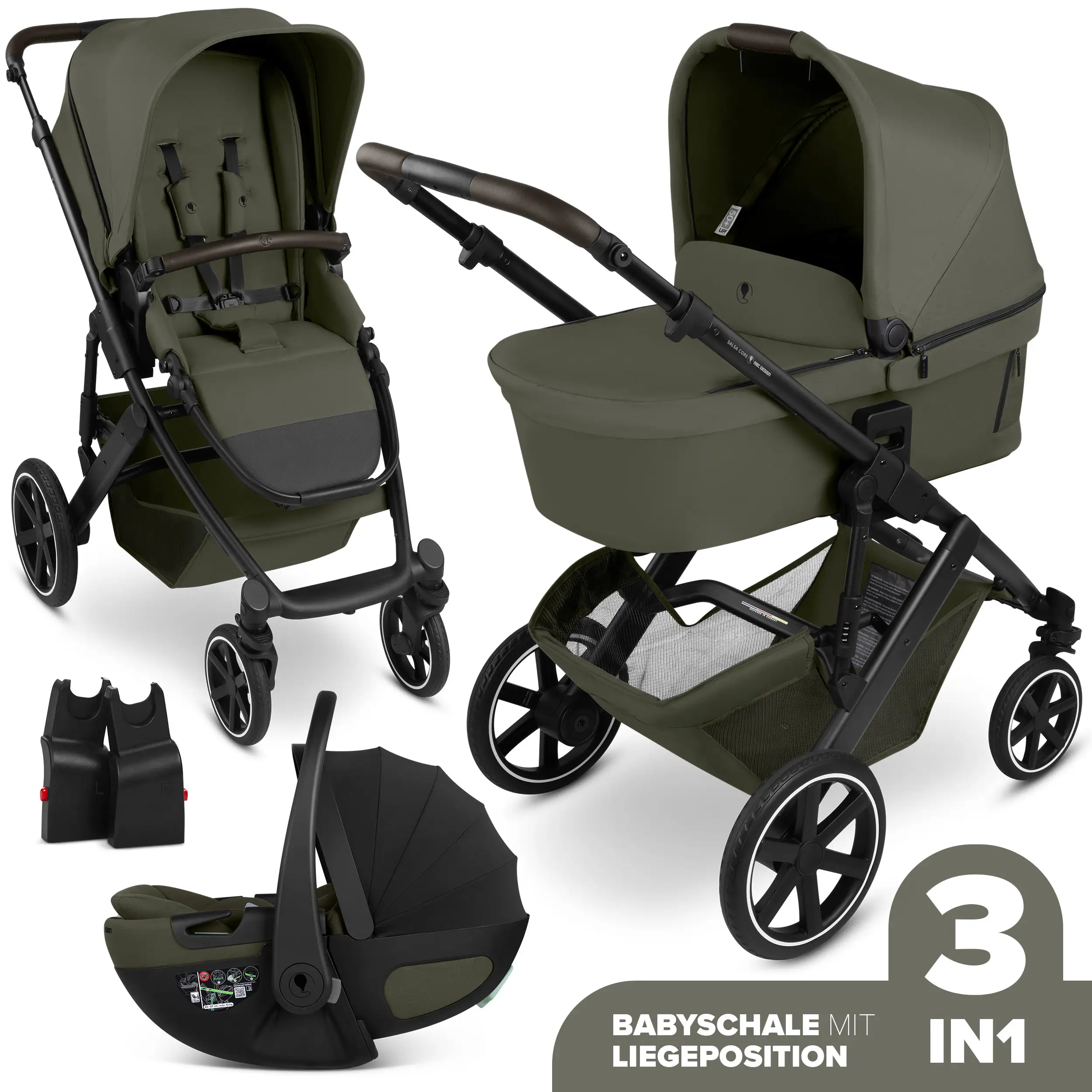Set passeggino 3in1 Salsa Core incl. ovetto Calla con funzione reclinabile