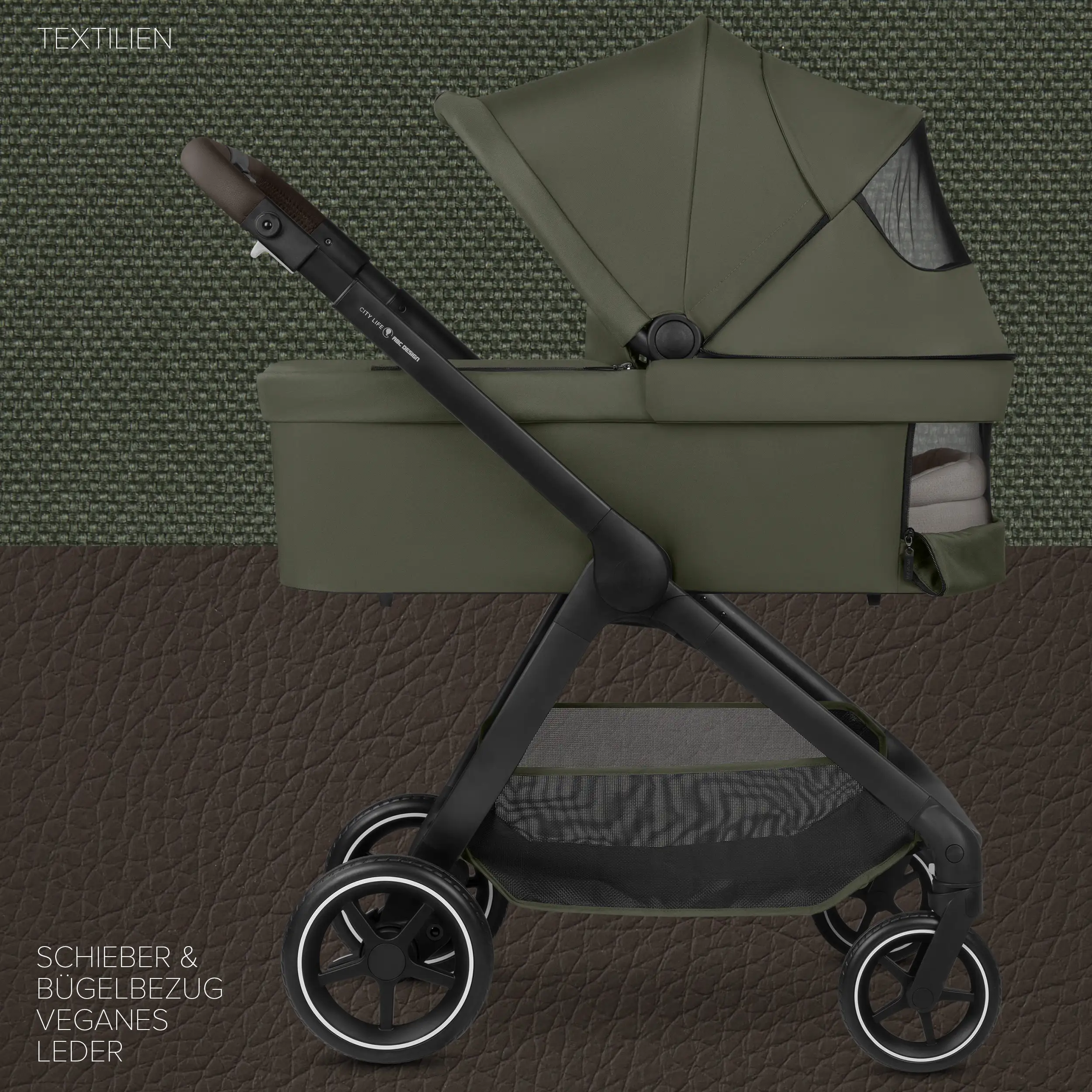 Set passeggino 4in1 City Life con base Isofix - Avocado