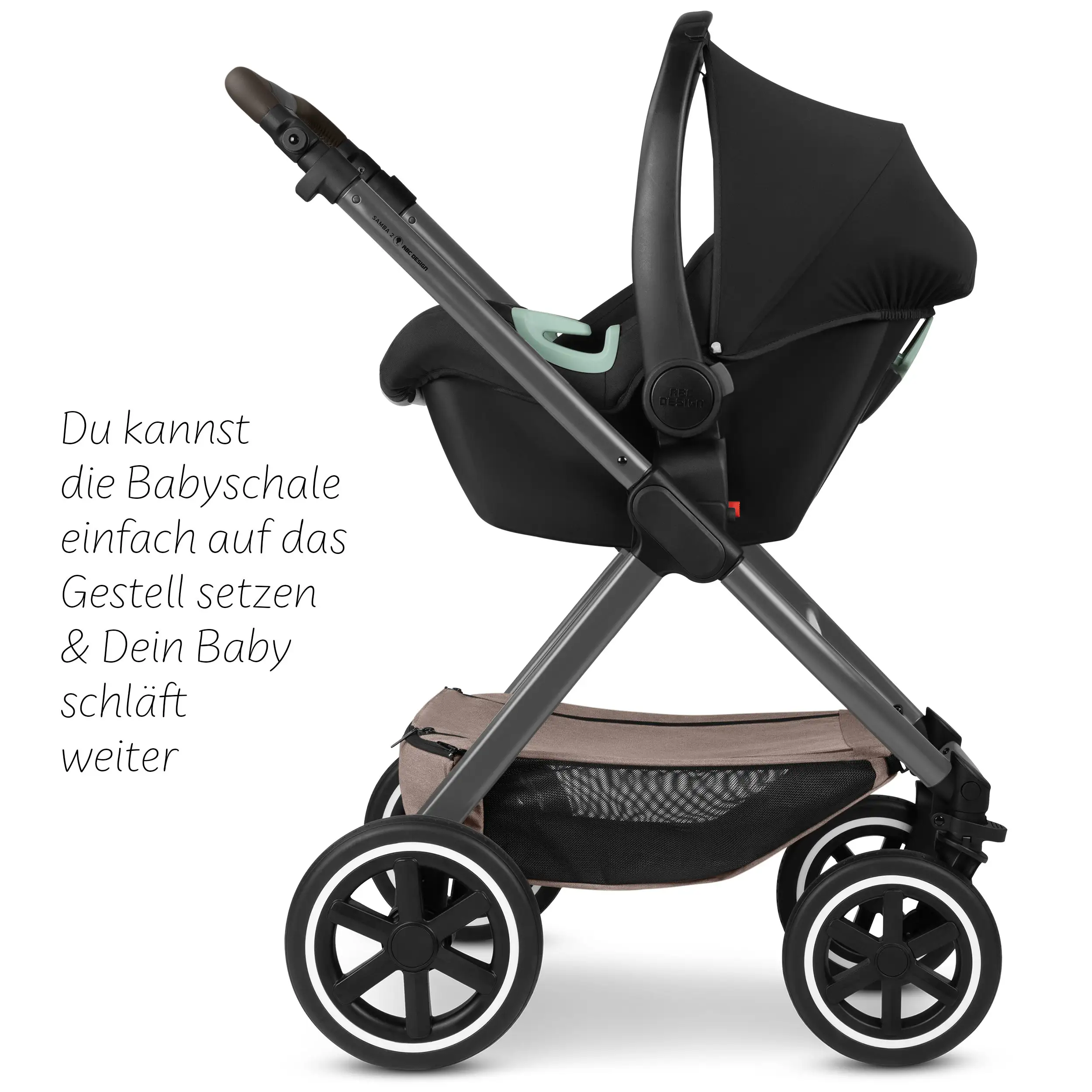 Sset 4in1 Passeggino Samba 2 incl. Base Isofix - Camel