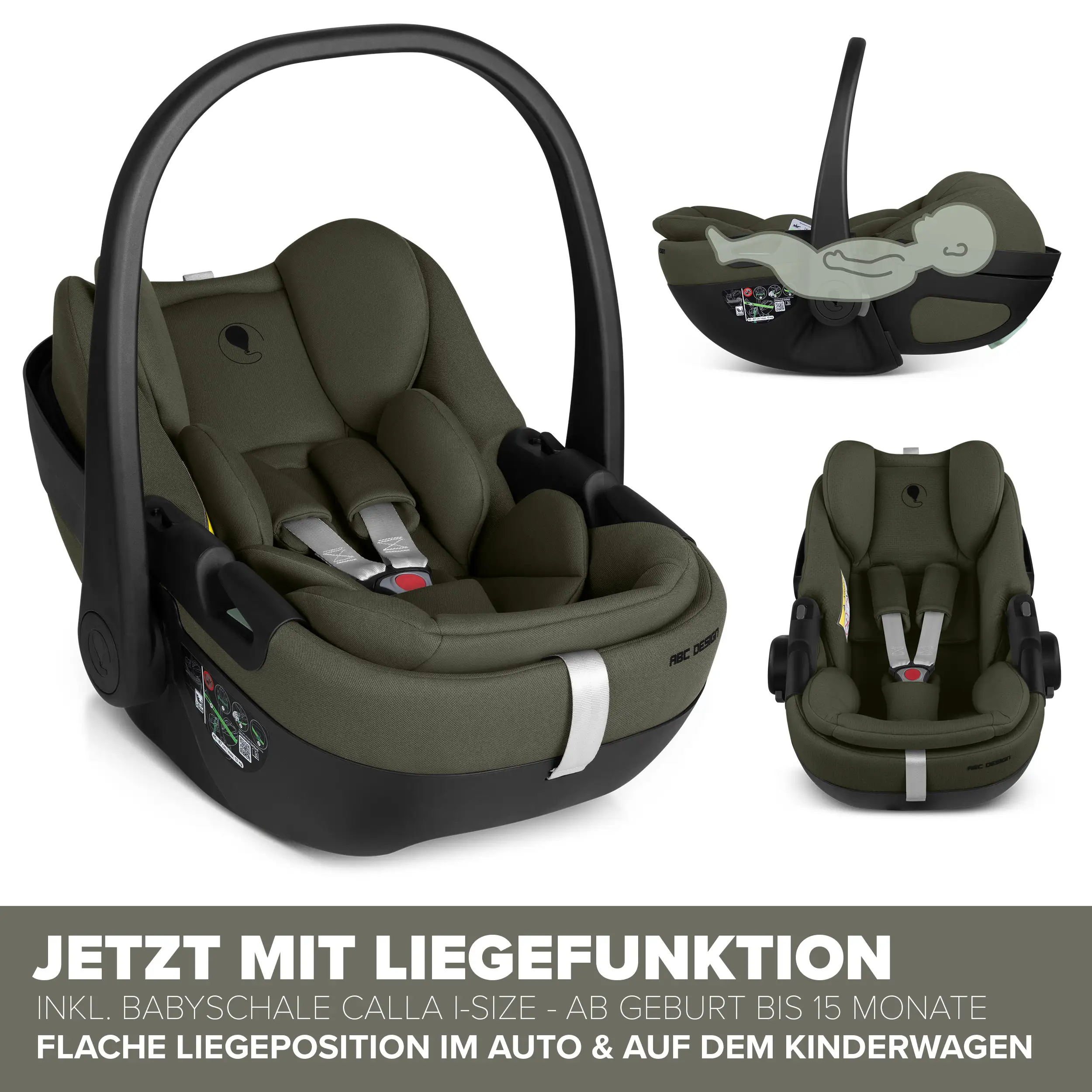 Set passeggino 3in1 Salsa Core incl. ovetto Calla con funzione reclinabile - Olive