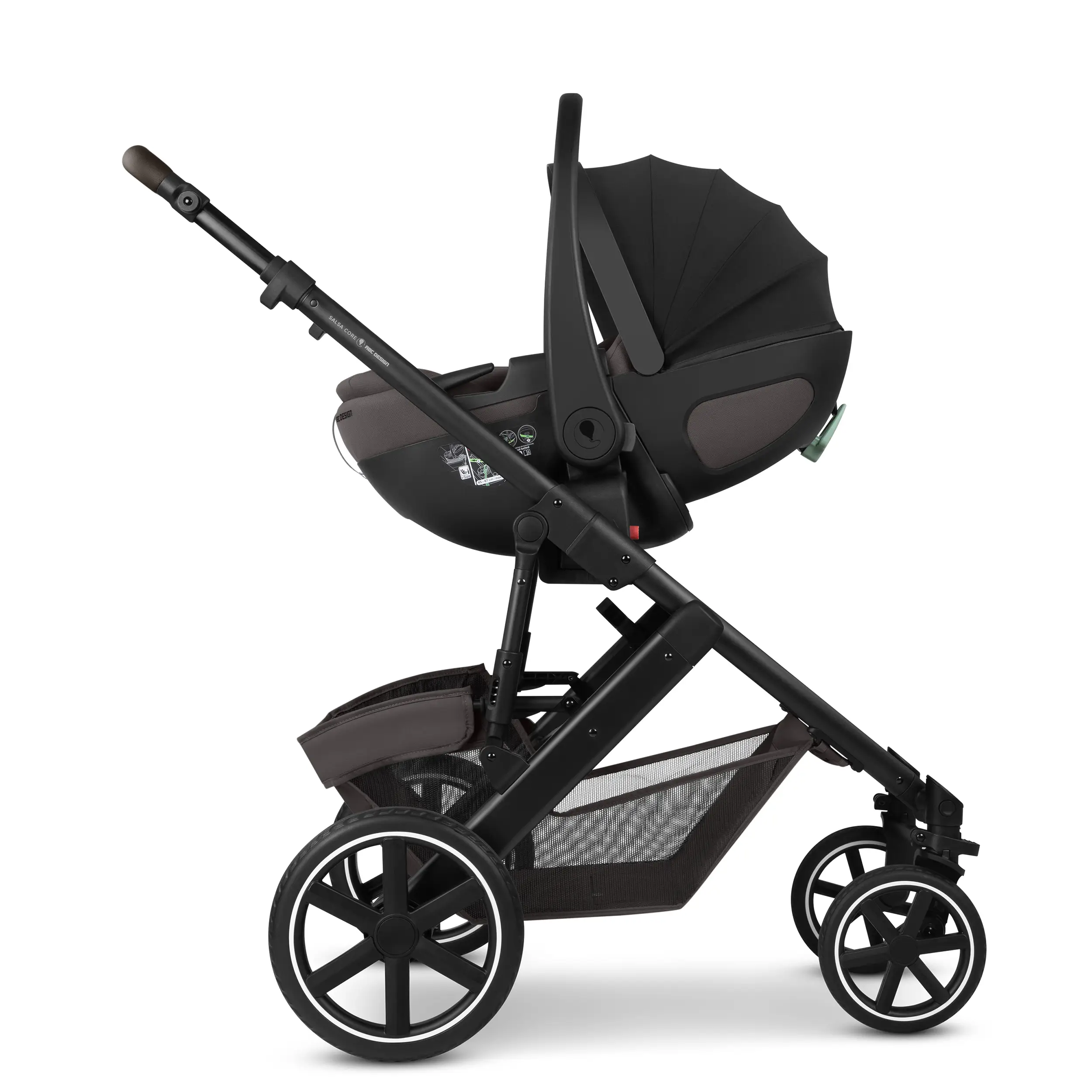 Set passeggino 3in1 Salsa Core incl. Seggiolino per auto Calla dotato di funzione reclinabile - Falcon