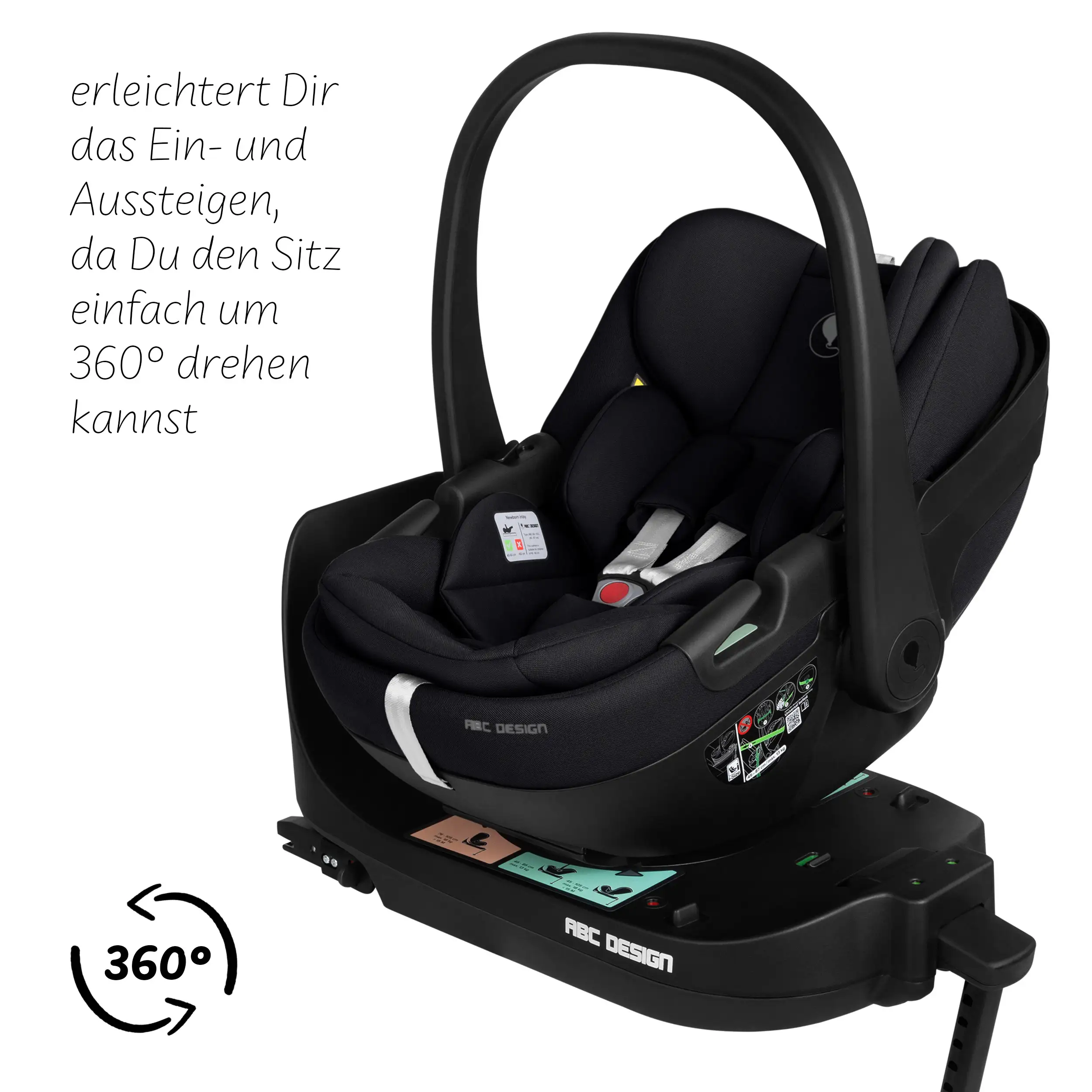 Ovetto Calla i-Size reclinabile incl. base ISOFIX girevole Root - Ink