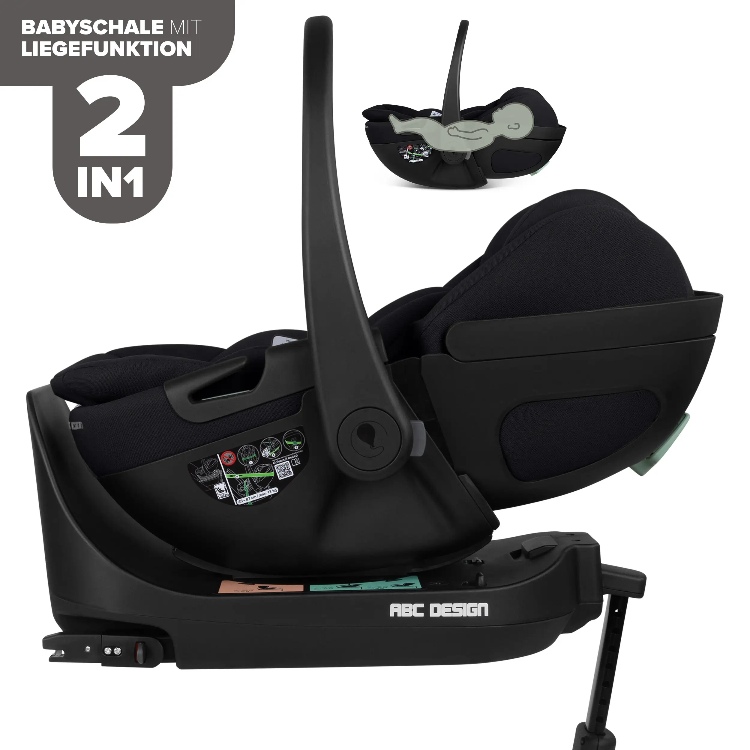 Ovetto Calla i-Size reclinabile incl. base ISOFIX girevole Root - Ink