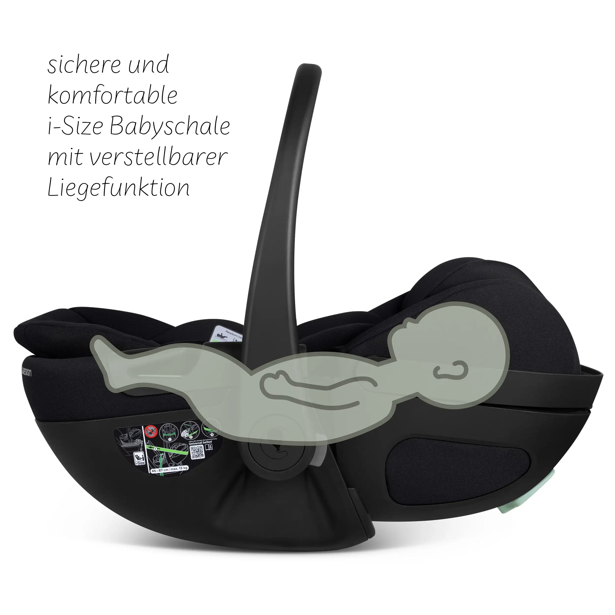 Ovetto Calla i-Size reclinabile incl. base ISOFIX girevole Root - Ink