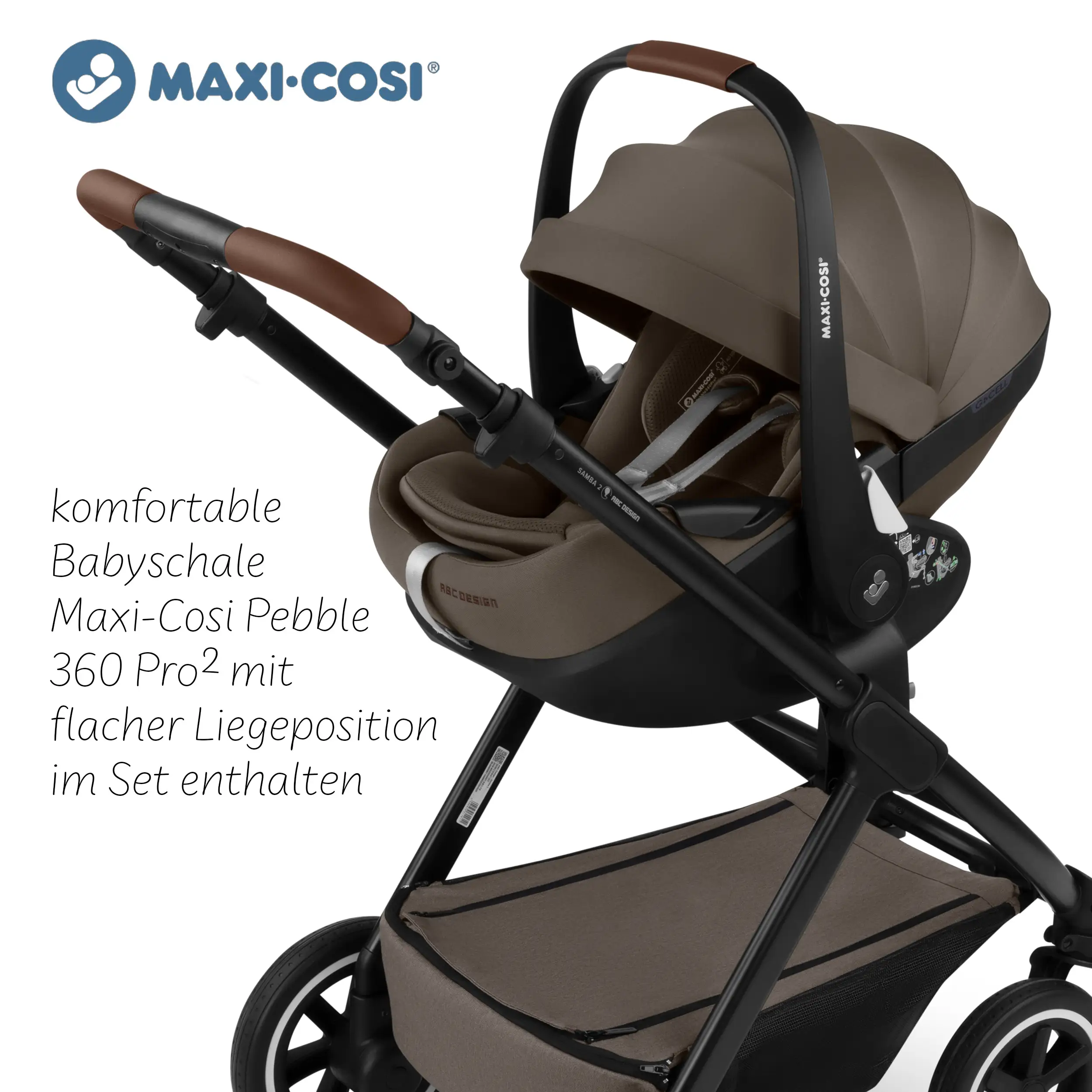 Set passeggino 3in1 Salsa 5 Air incl. Seggiolino per auto Maxi Cosi Pebble 360 Pro 2 - Nature