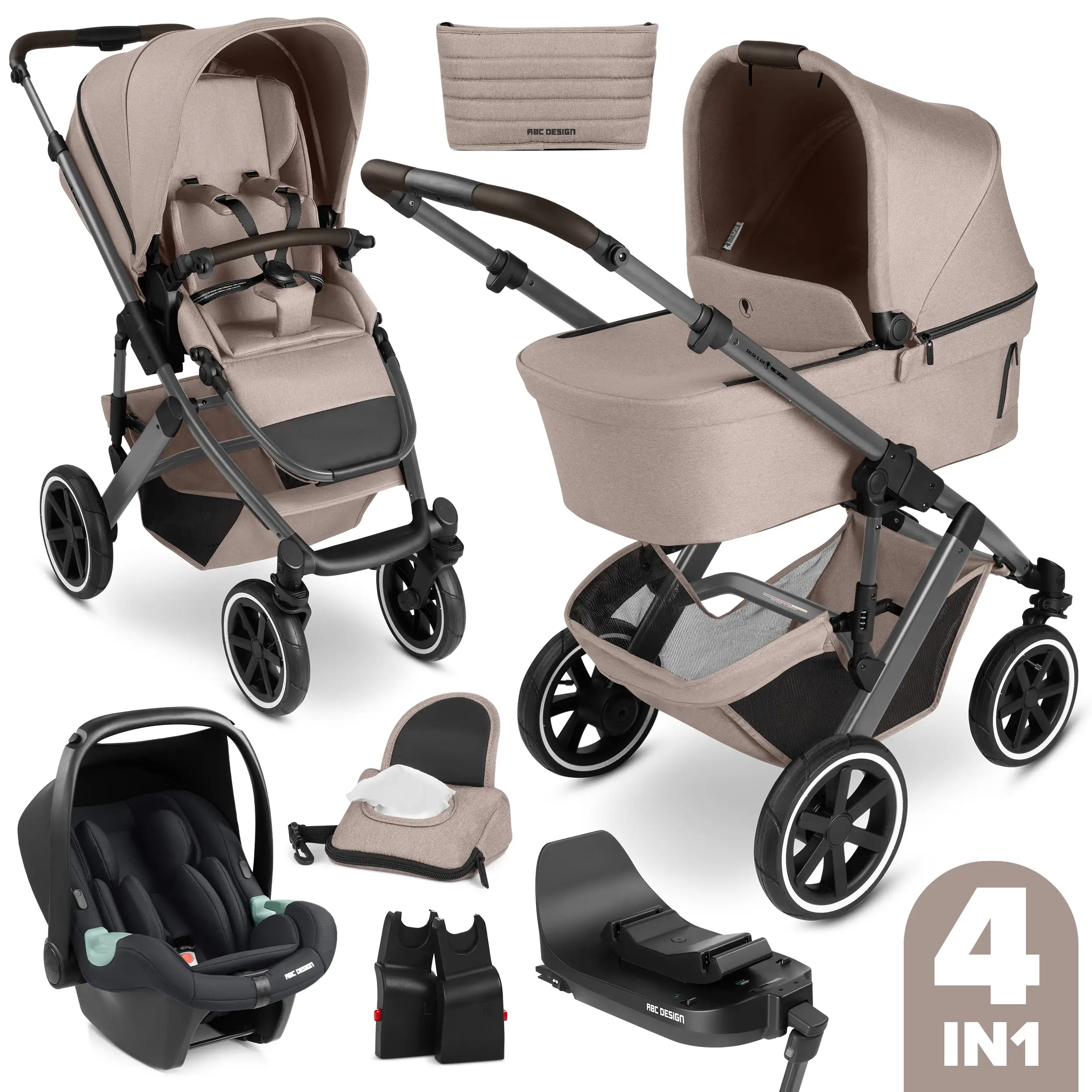 Passeggino 4in1 Salsa 5 Air con Base Isofix - Camel