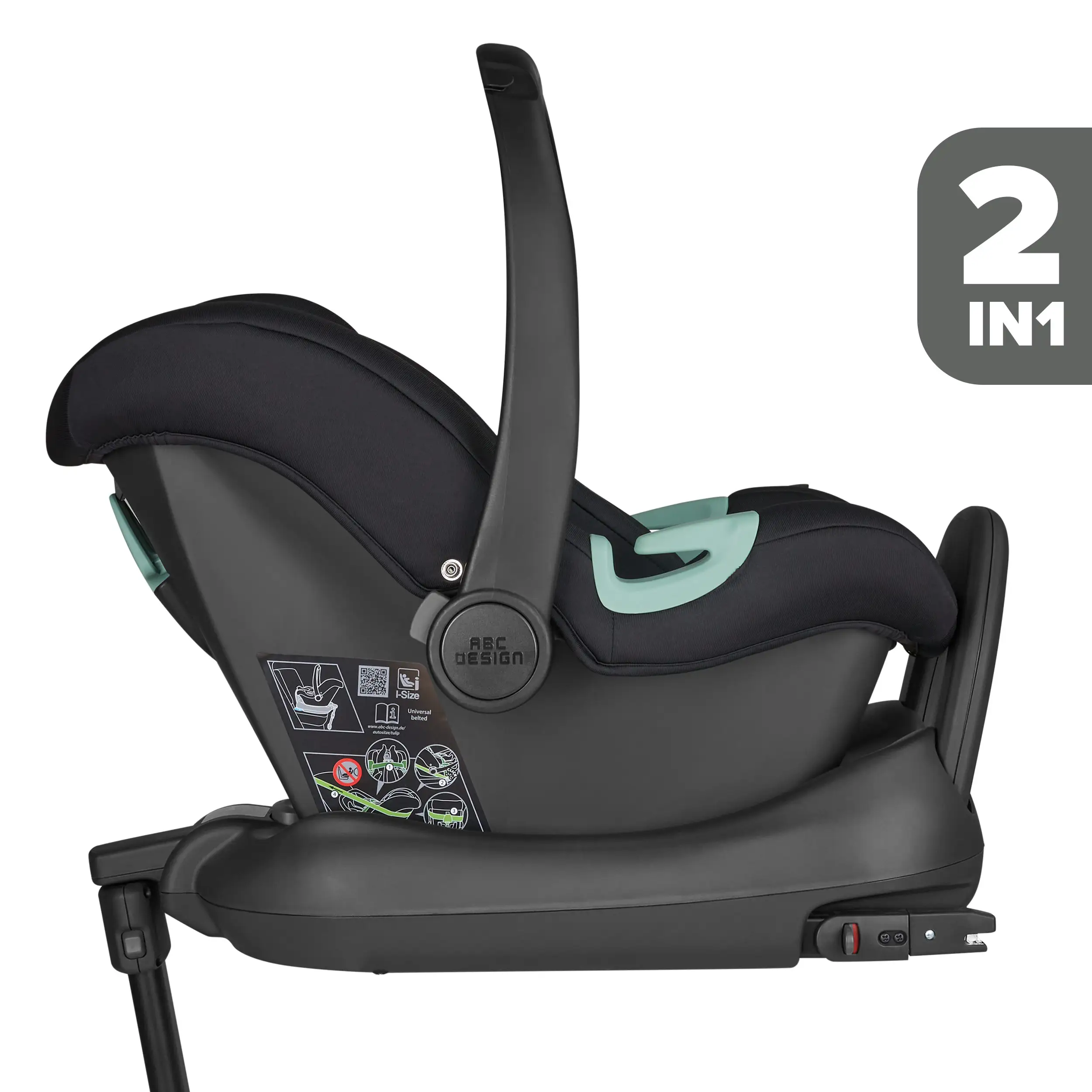 Seggiolino Tulip i-Size per auto con base Isofix girevole Root - Black