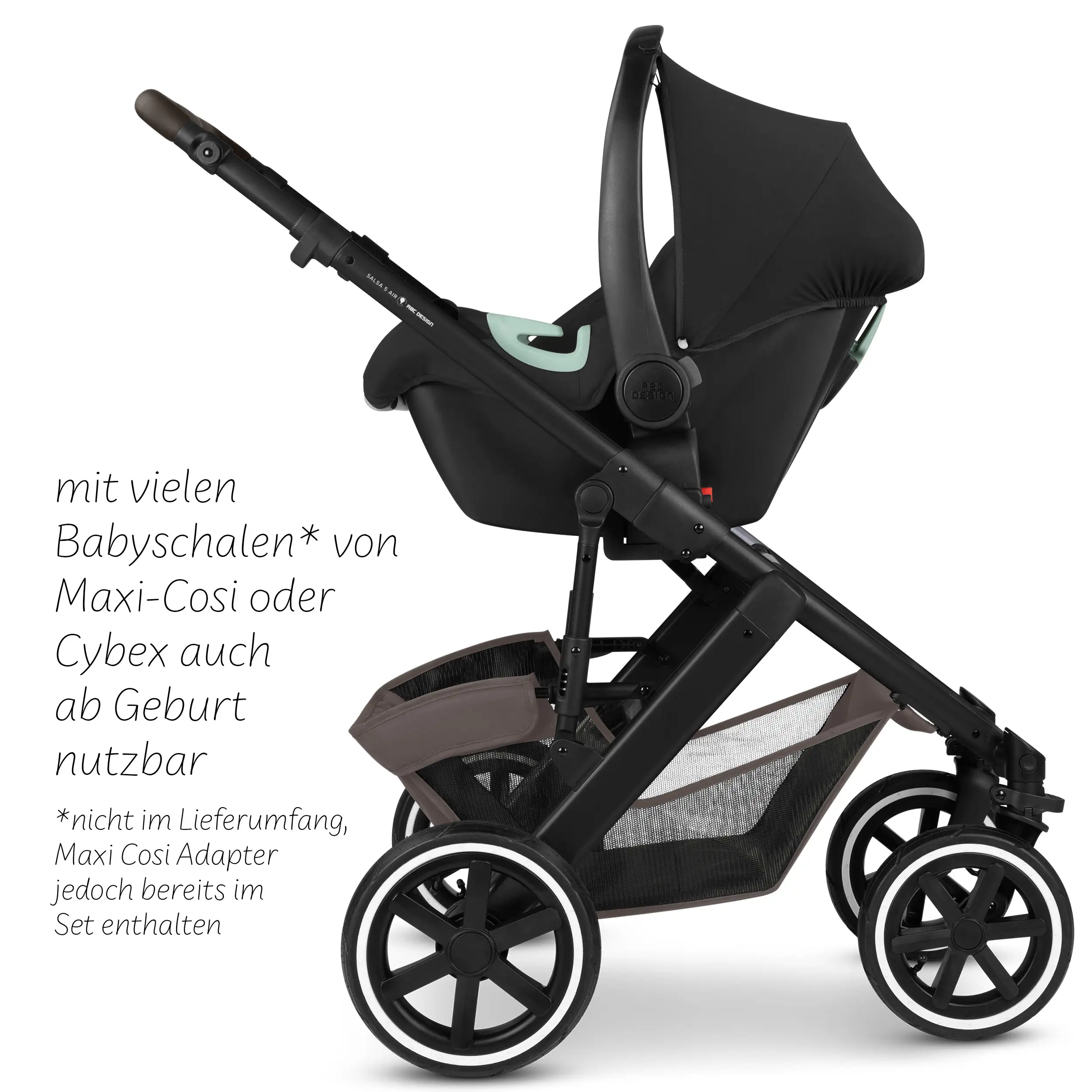 Pacchetto 1/2 Passeggino 3in1 Salsa 5 Air - Marron