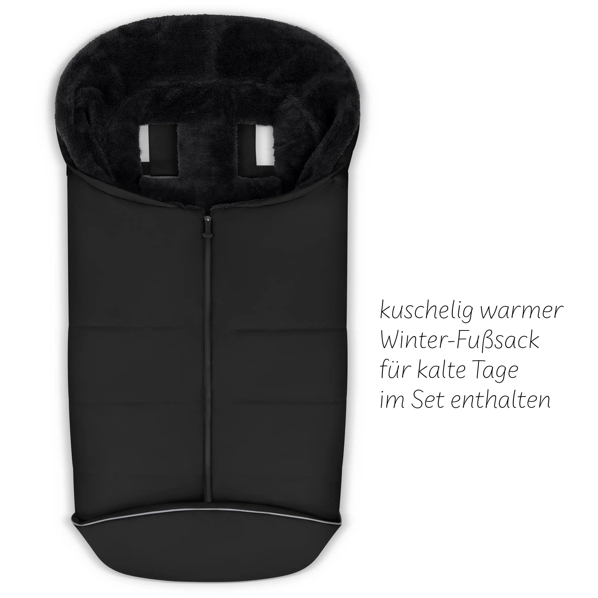 Set di accessori per passeggino - Borsa fasciatoio, coprigambe invernale, parapioggia e zanzariera - Black