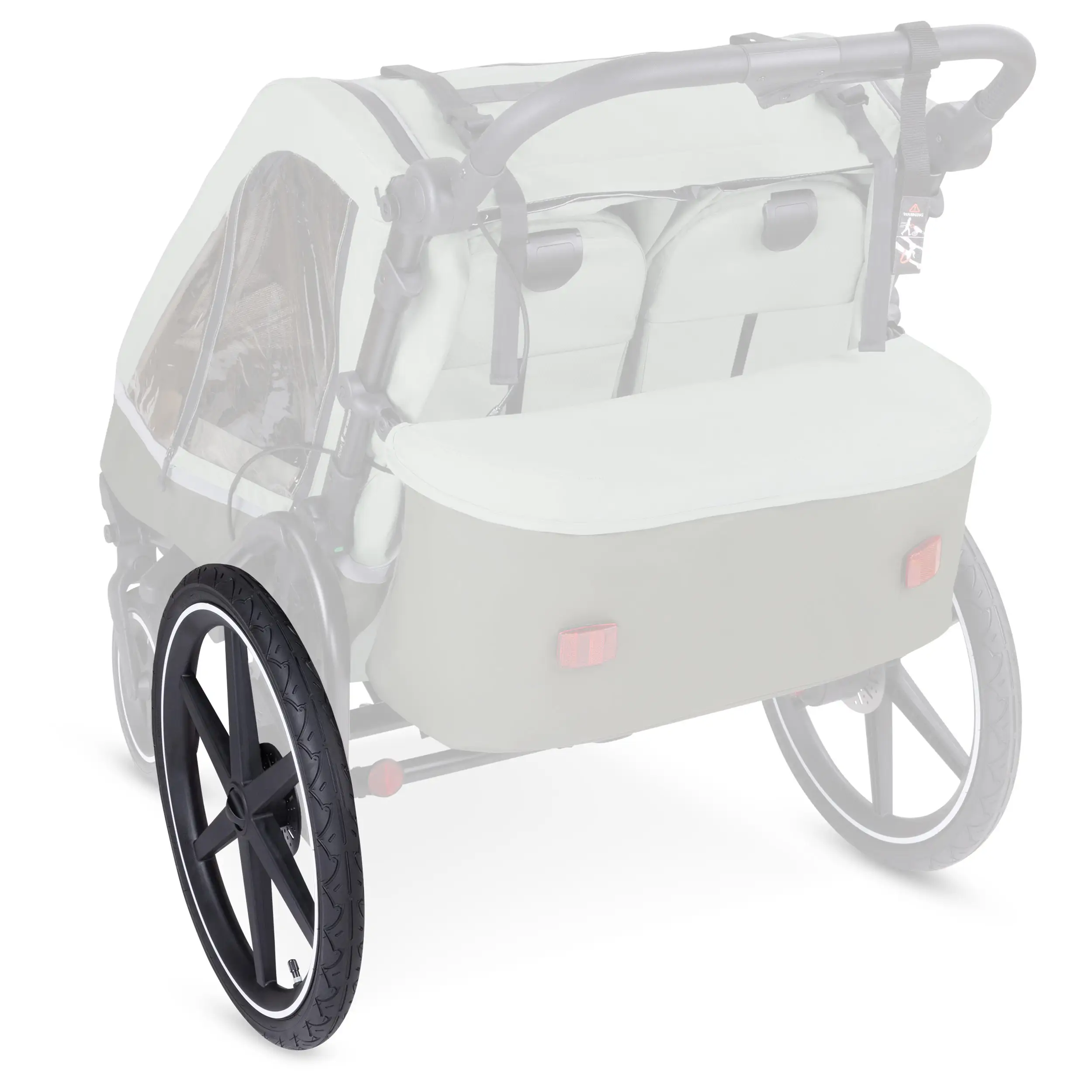 Ruota posteriore per rimorchio per biciclette Tour - Ruota pneumatica Black / White Wall