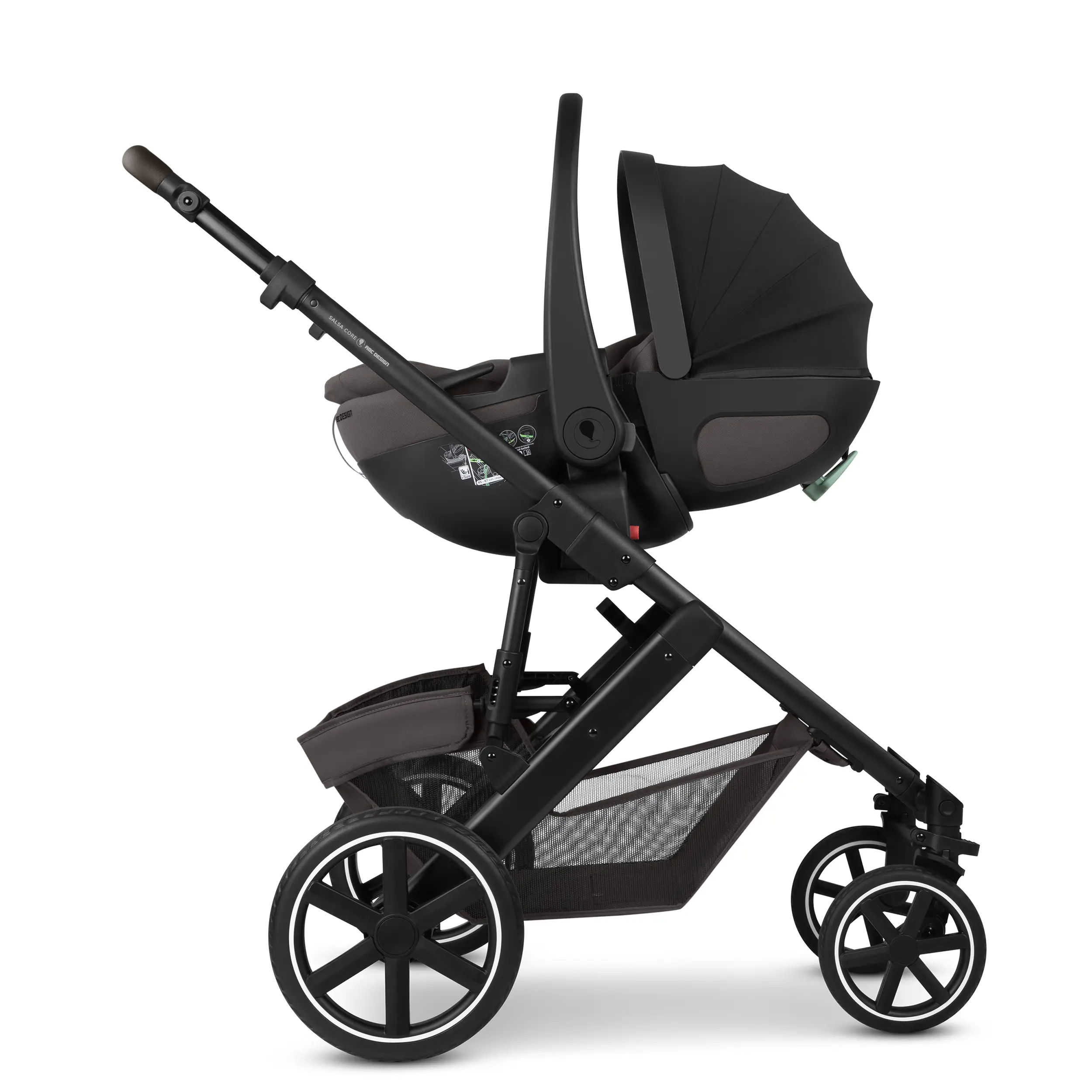 Set passeggino 3in1 Salsa Core incl. Seggiolino per auto Calla dotato di funzione reclinabile - Falcon