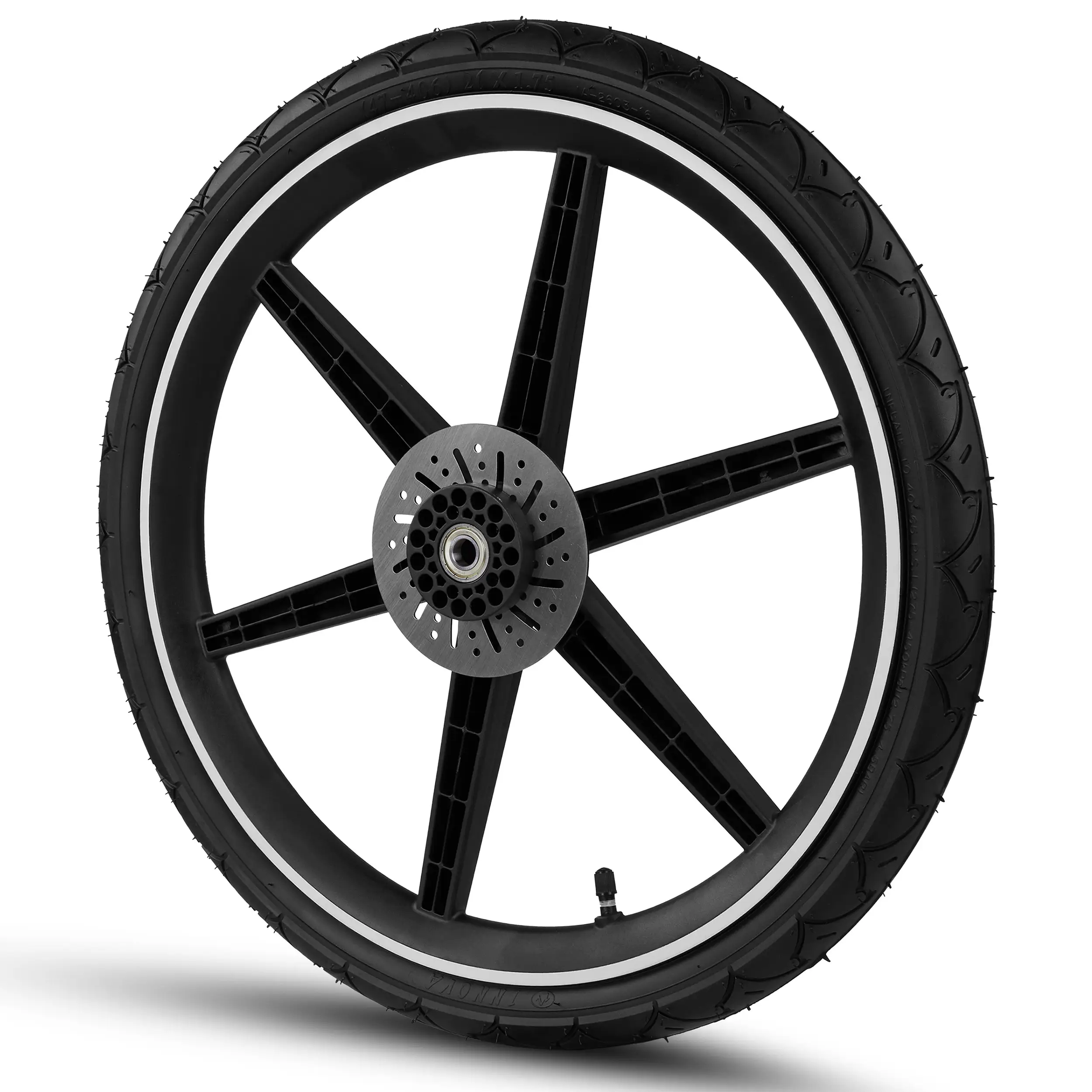 Ruota posteriore per rimorchio per biciclette Tour - Ruota pneumatica Black / White Wall