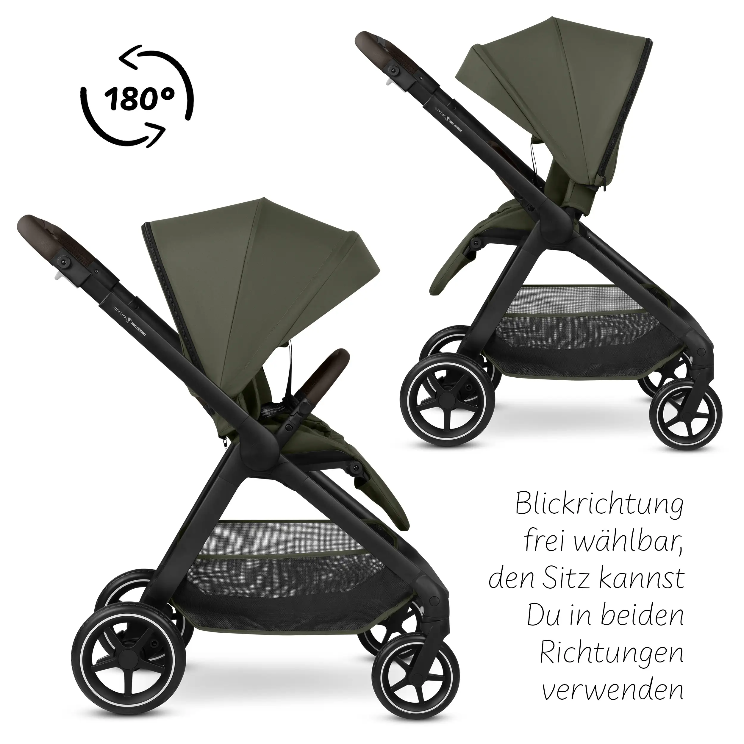 Set passeggino 4in1 City Life con base Isofix - Avocado