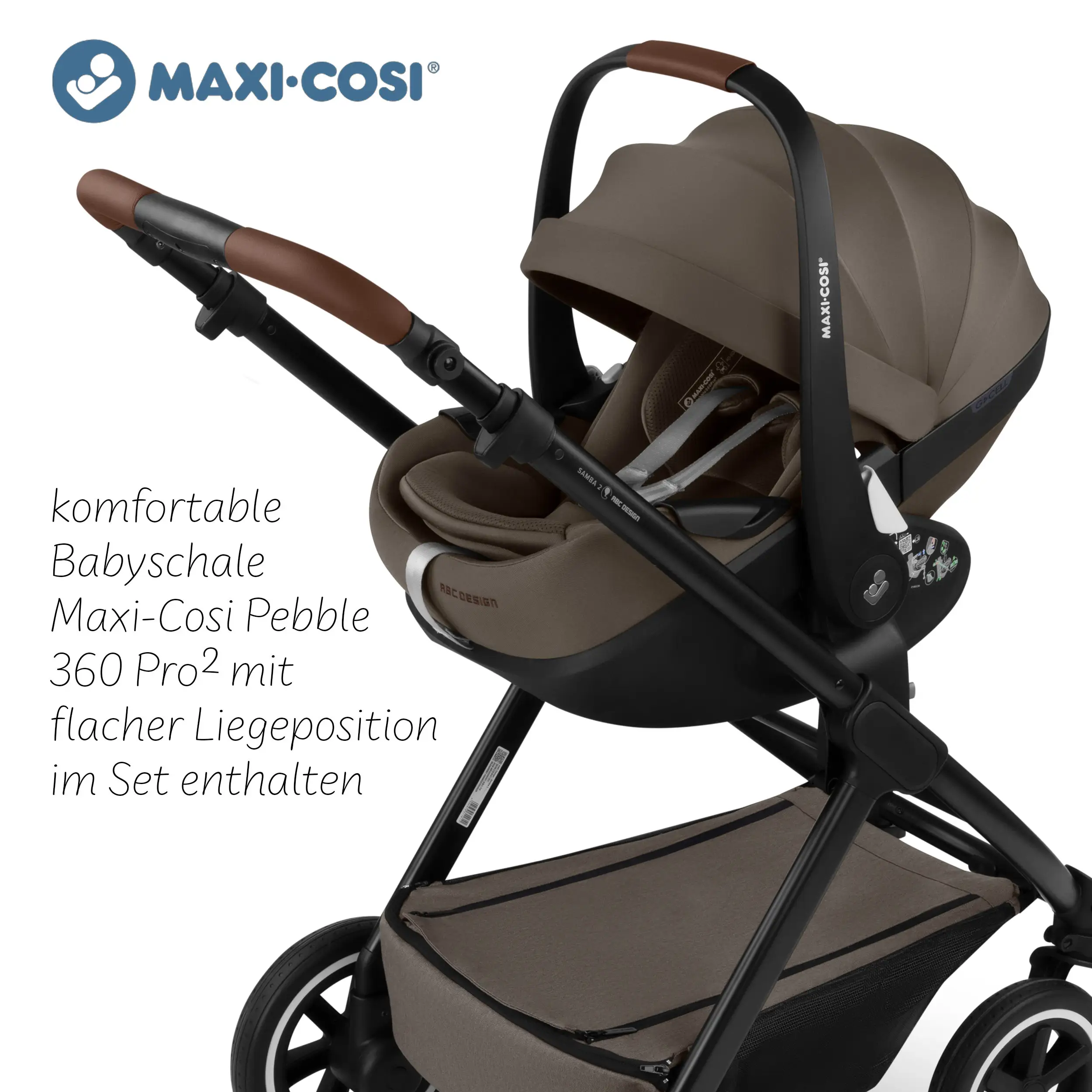 Set passeggino 3in1 Samba 2 incl. Seggiolino per auto Maxi Cosi Pebble 360 Pro 2 - Nature