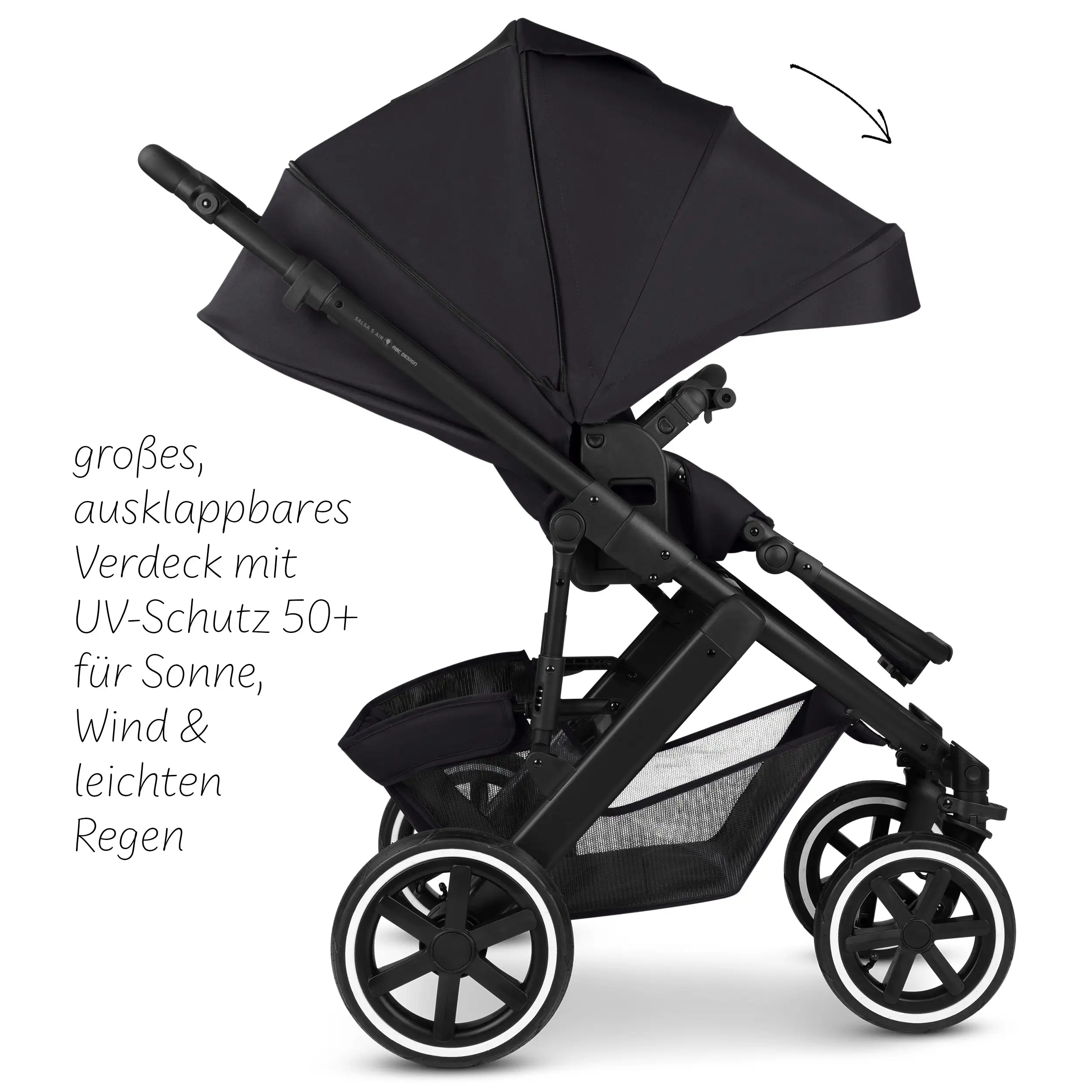 3in1-Kinderwagen-Set Salsa 5 Air inkl. Babyschale Calla mit Liegefunktion - Coal