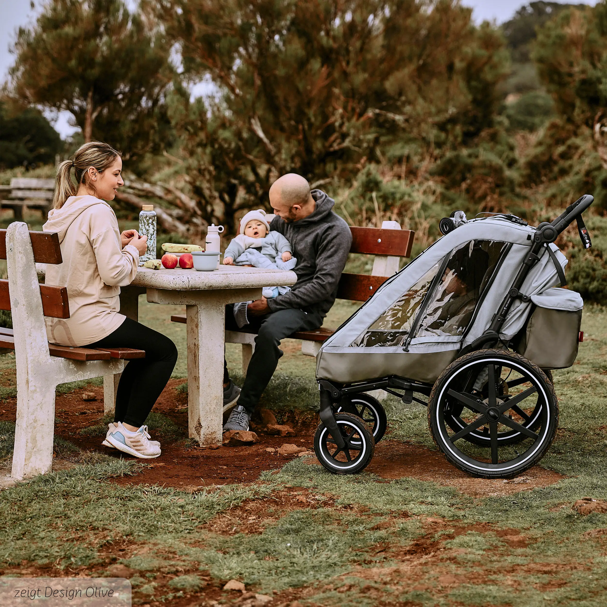 Rimorchio per biciclette Tour 2 con 2 comodi sedili e Ruote con camera d’aria - Falcon