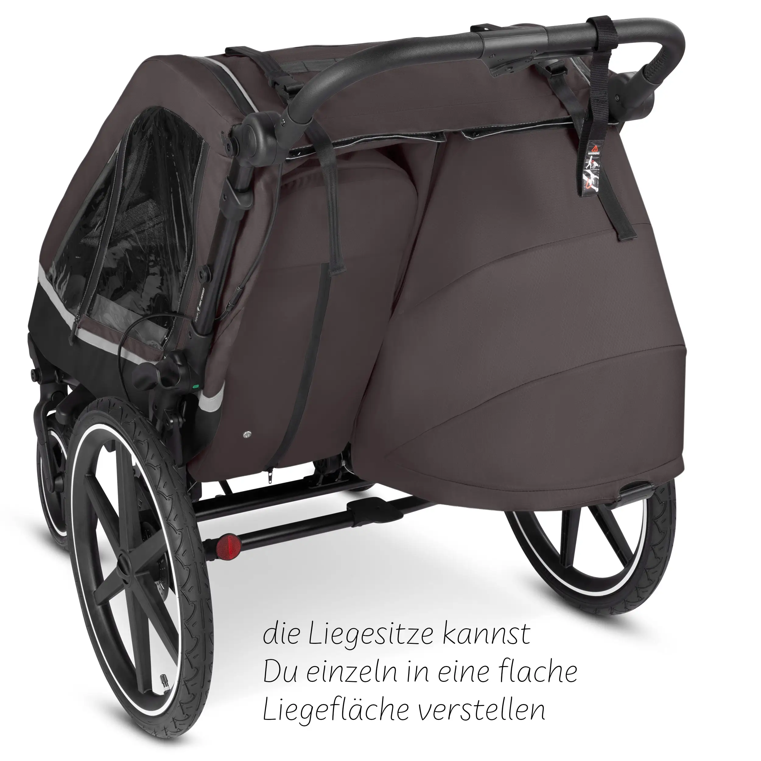 Rimorchio per biciclette Tour 2 con 2 comodi sedili e Ruote con camera d’aria - Falcon