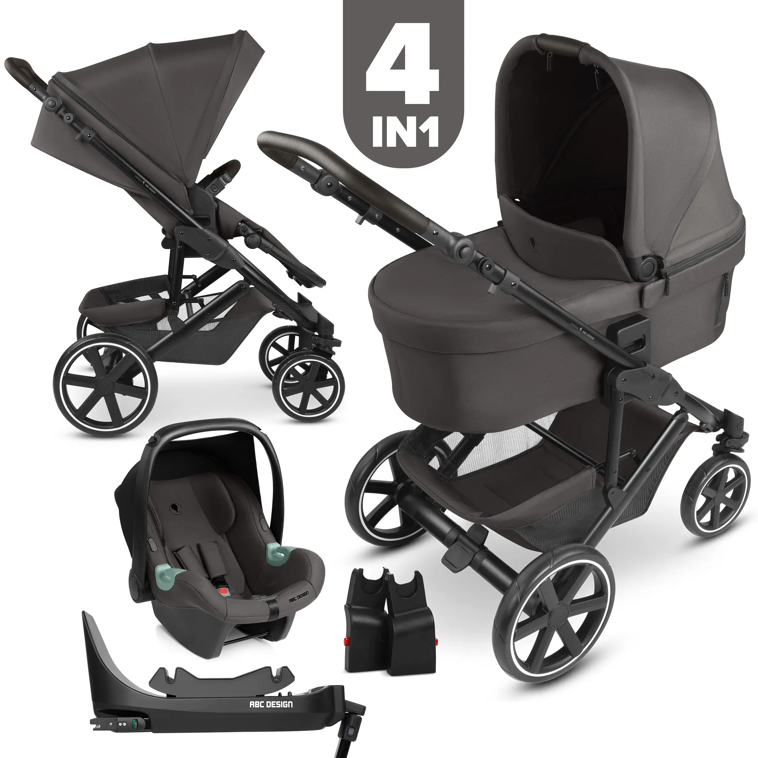 Set passeggino 4in1 Sierra con base Isofix inclusa - Nut