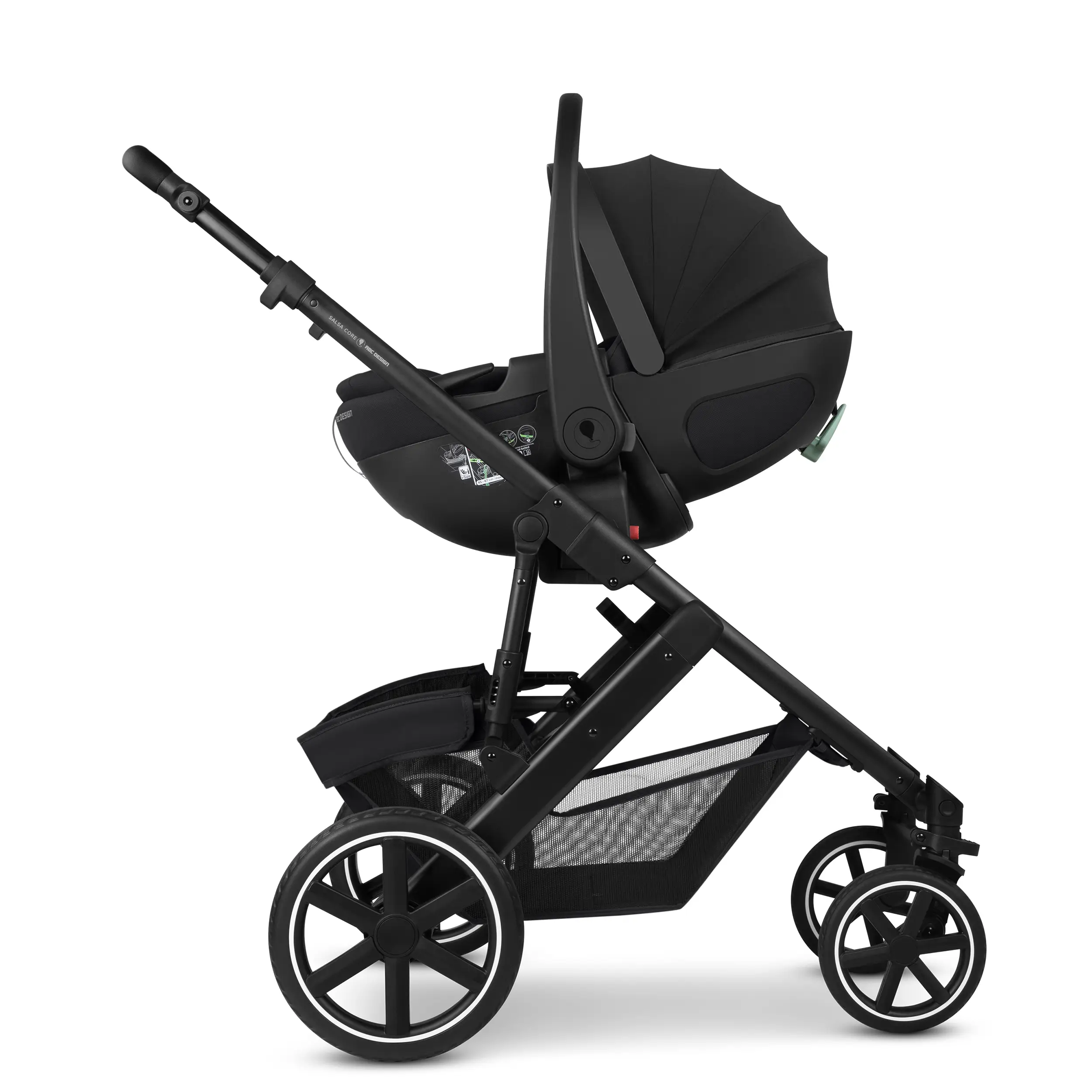 Set passeggino 3in1 Salsa Core incl. Seggiolino per auto Calla dotato di funzione reclinabile - Ink