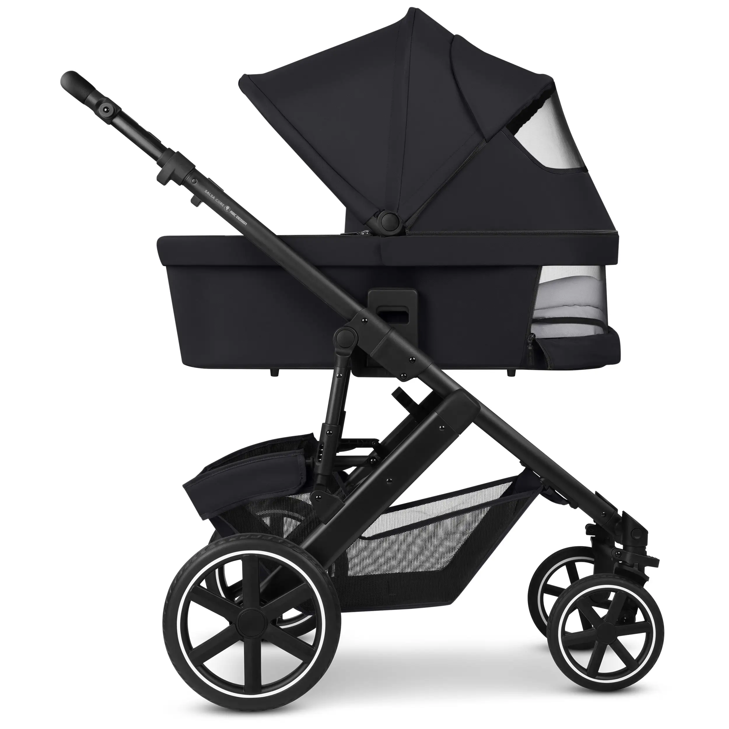 Set passeggino 4in1 Salsa Core incl. ovetto Calla con funzione reclinabile e base ISOFIX Root - Ink