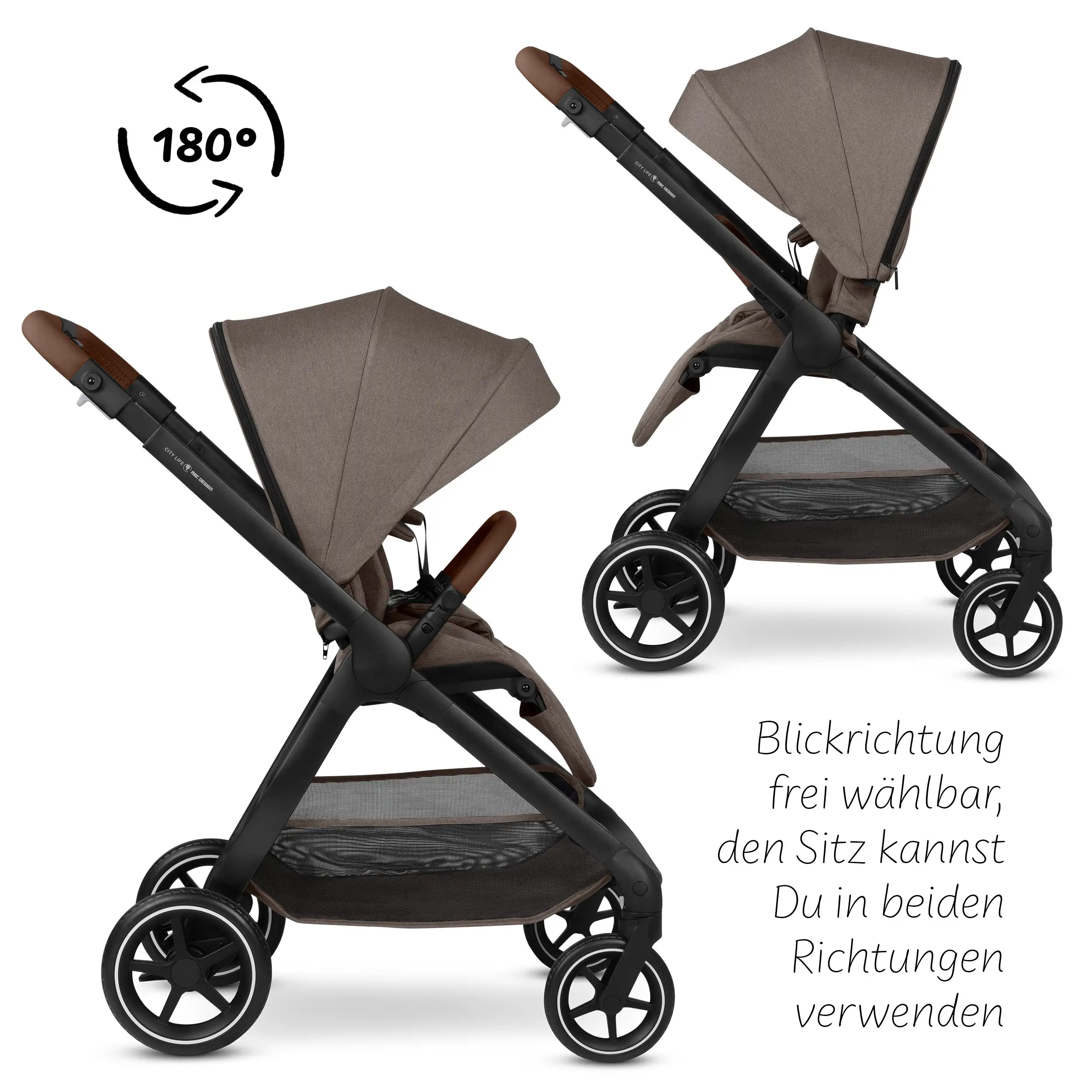 Set passeggino 3in1 City Life incl. ovetto Maxi-Cosi Pebble 360 Pro 2 - Nature
