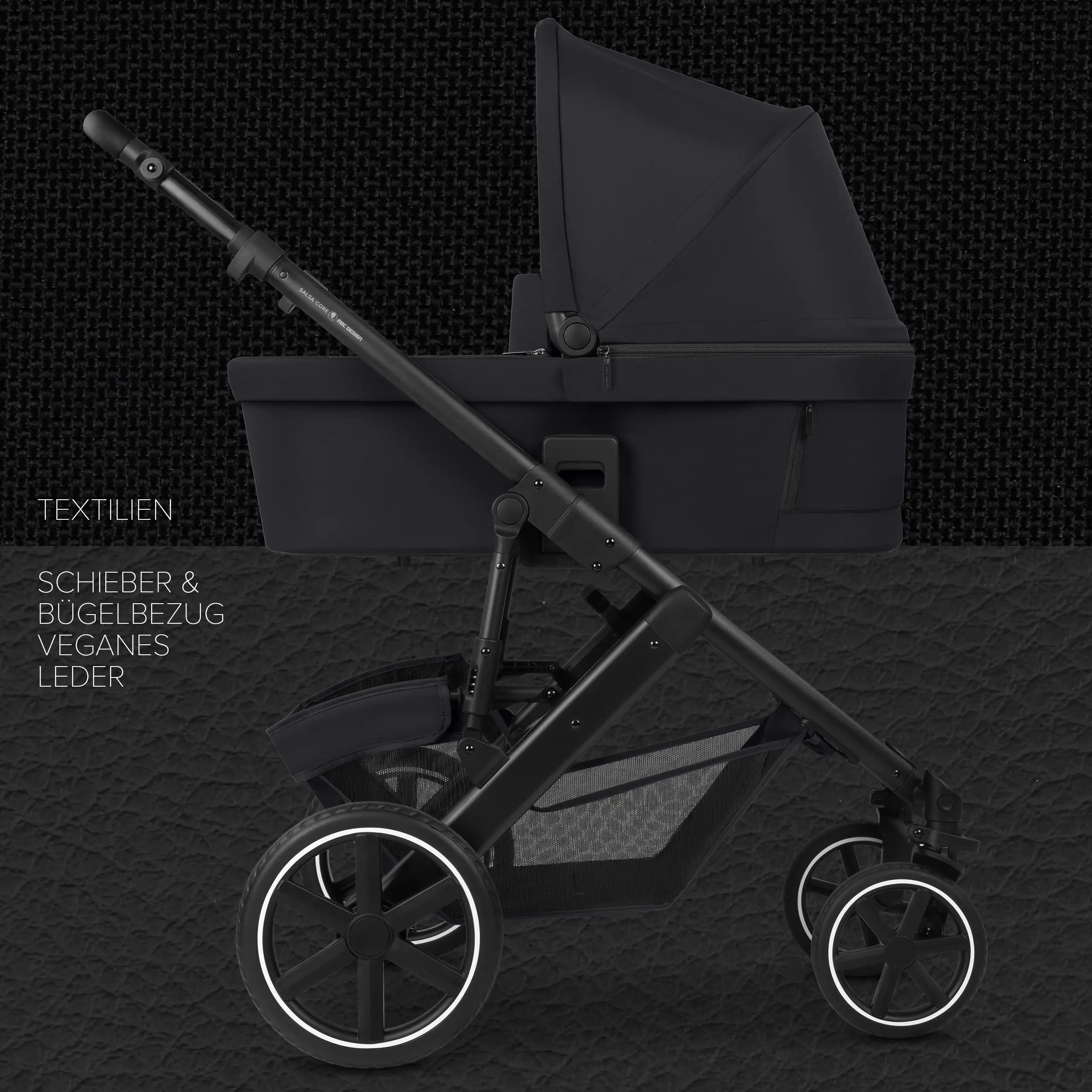 Set passeggino 4in1 Salsa Core incl. ovetto Calla con funzione reclinabile e base ISOFIX Root - Ink