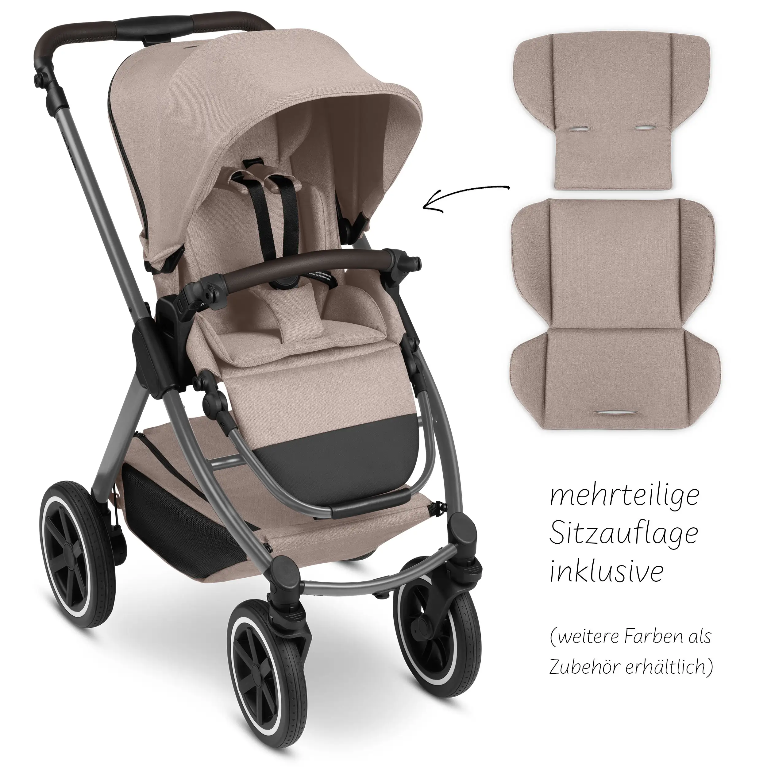4in1-Kinderwagen-Set Samba 2 inkl. Babyschale Calla mit Liegefunktion - Camel
