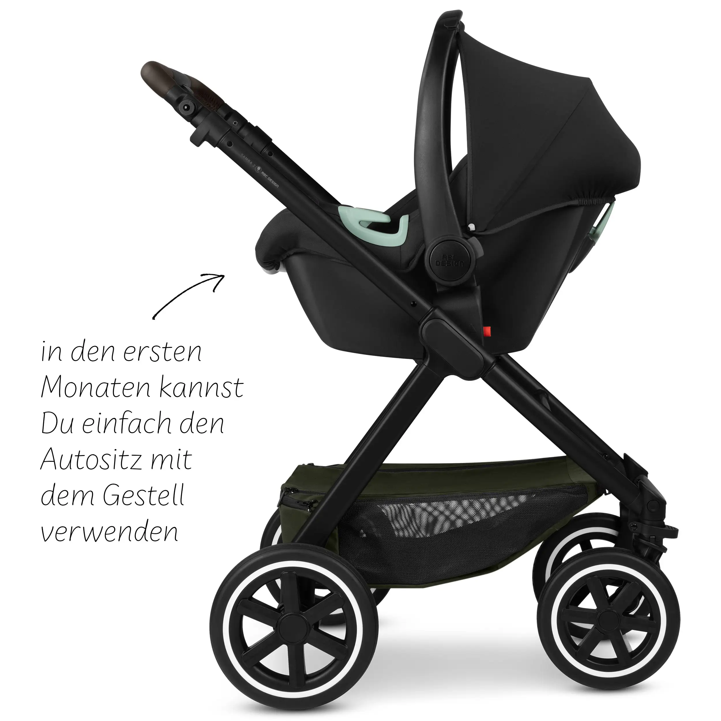 Set da viaggio Samba 2 con Seggiolino per auto per neonati - Avocado